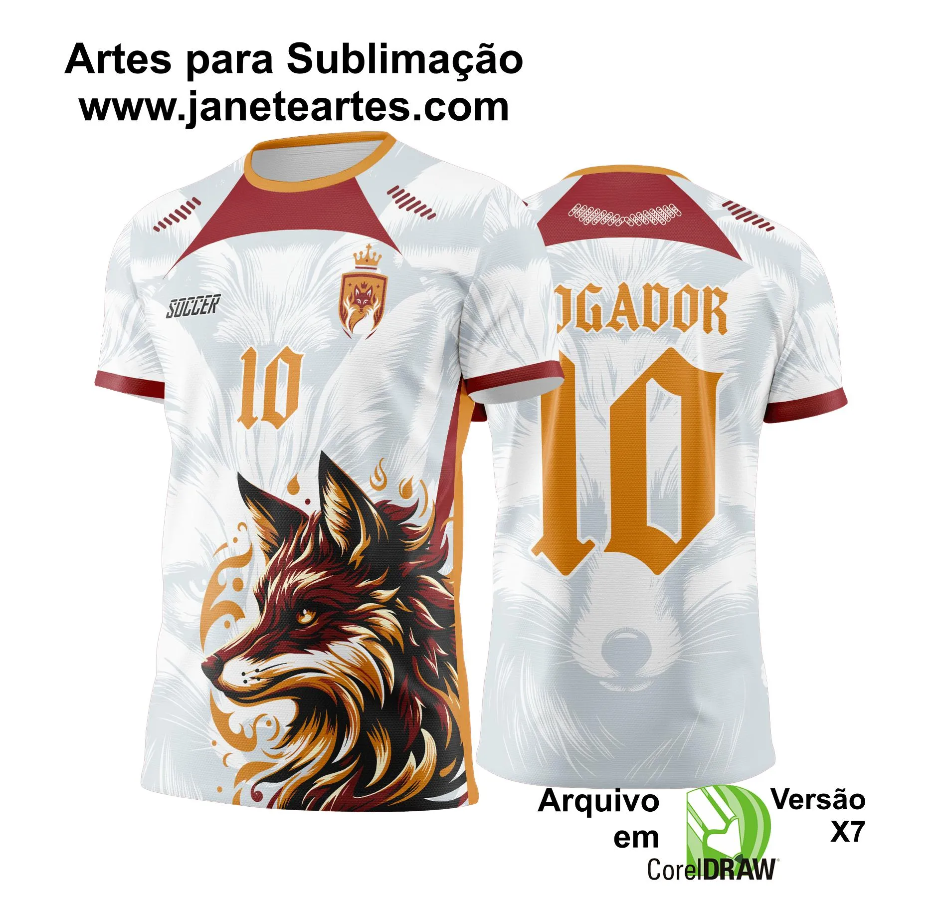  Arte Vetor Camisa Interclasse Raposa Branca - Jogos Internos 2024 - 2025