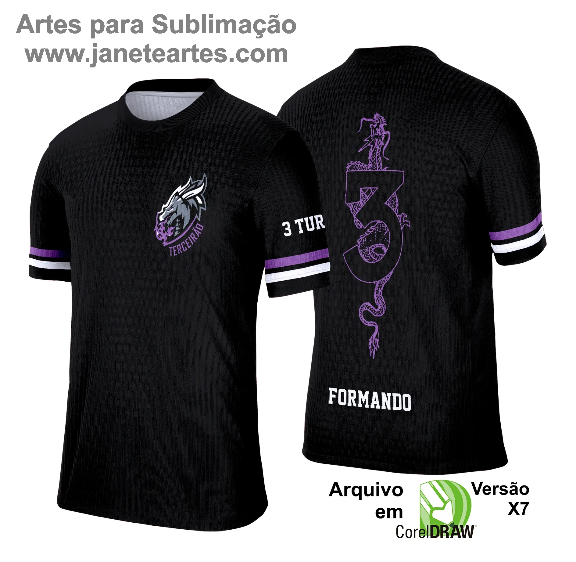  Camisa Terceirão - Arte Vetor - Dragão