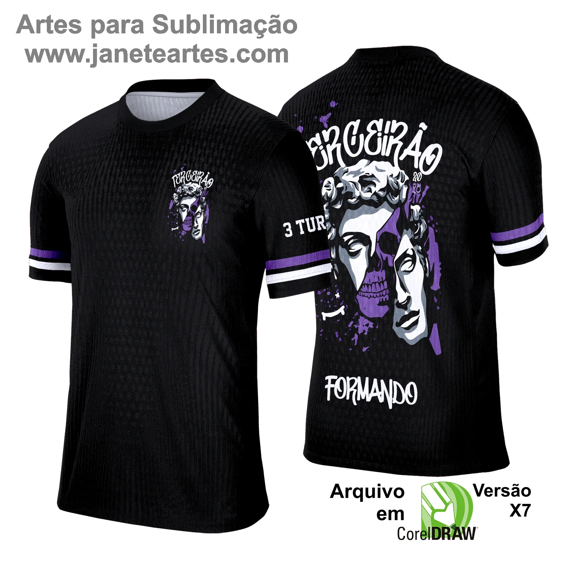  Camisa Terceirão - Arte Vetor - Estátua