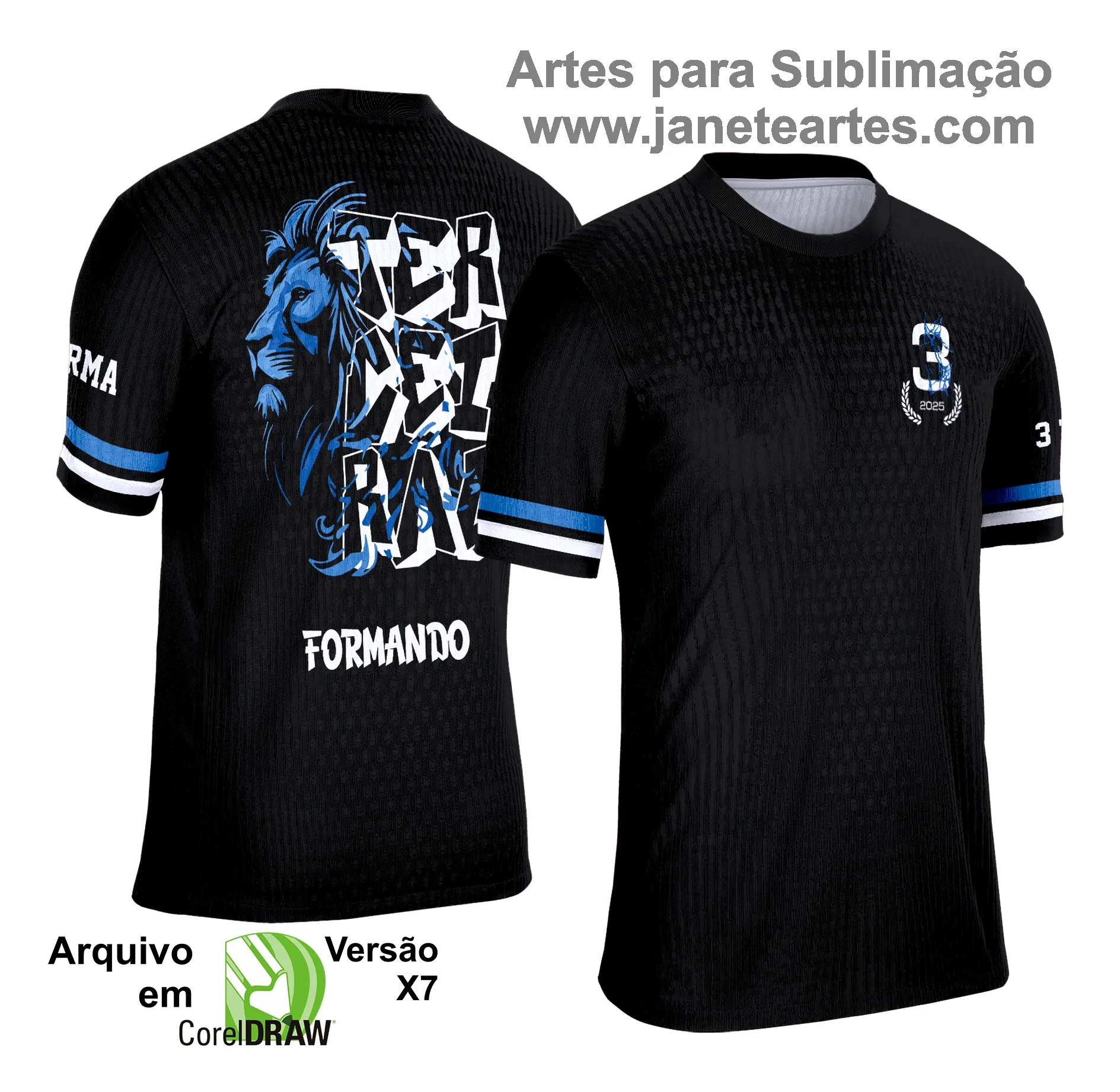  Camisa Terceirão - Arte Vetor - Leão Azul