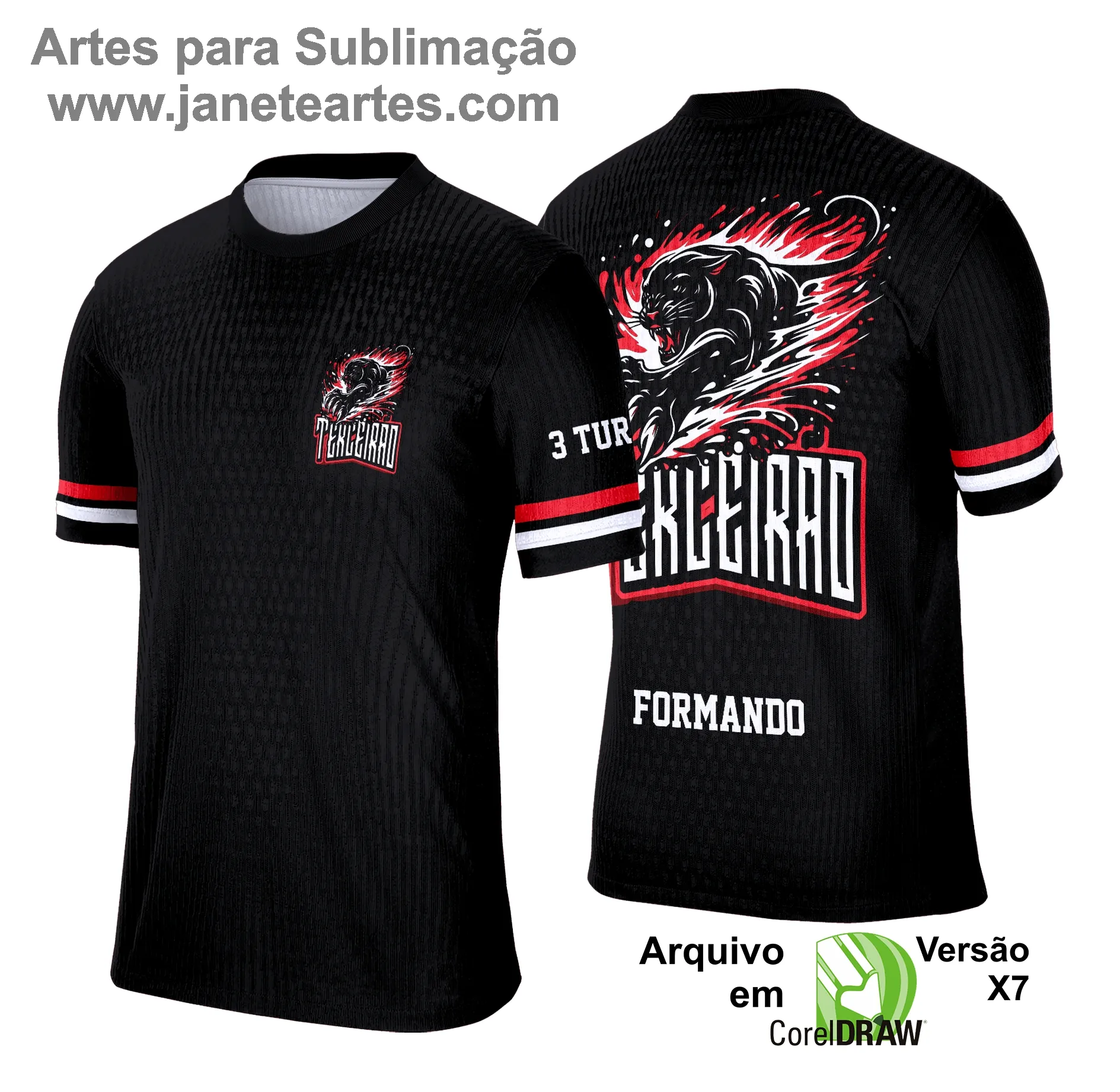  Camisa Terceirão - Arte Vetor - Pantera