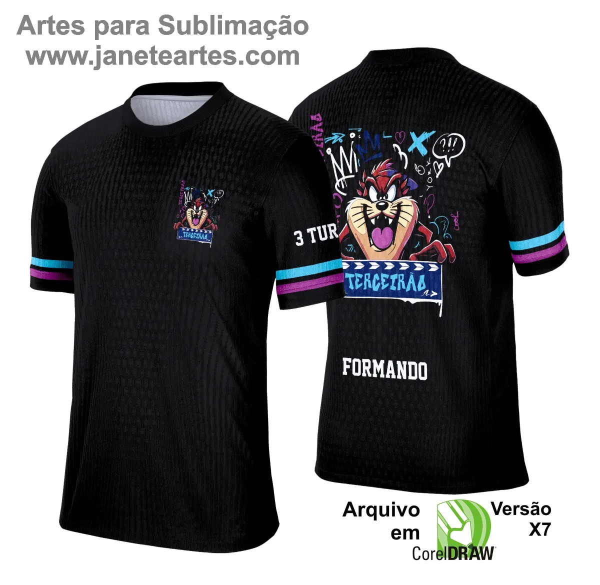  Camisa Terceirão - Arte Vetor - Taz Mania