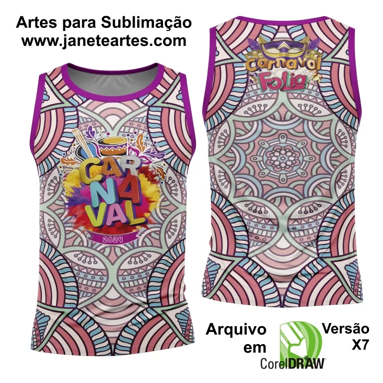 Arte Camisa Bloco Abadá Sublimação Carnaval 2024 - Modelo 104