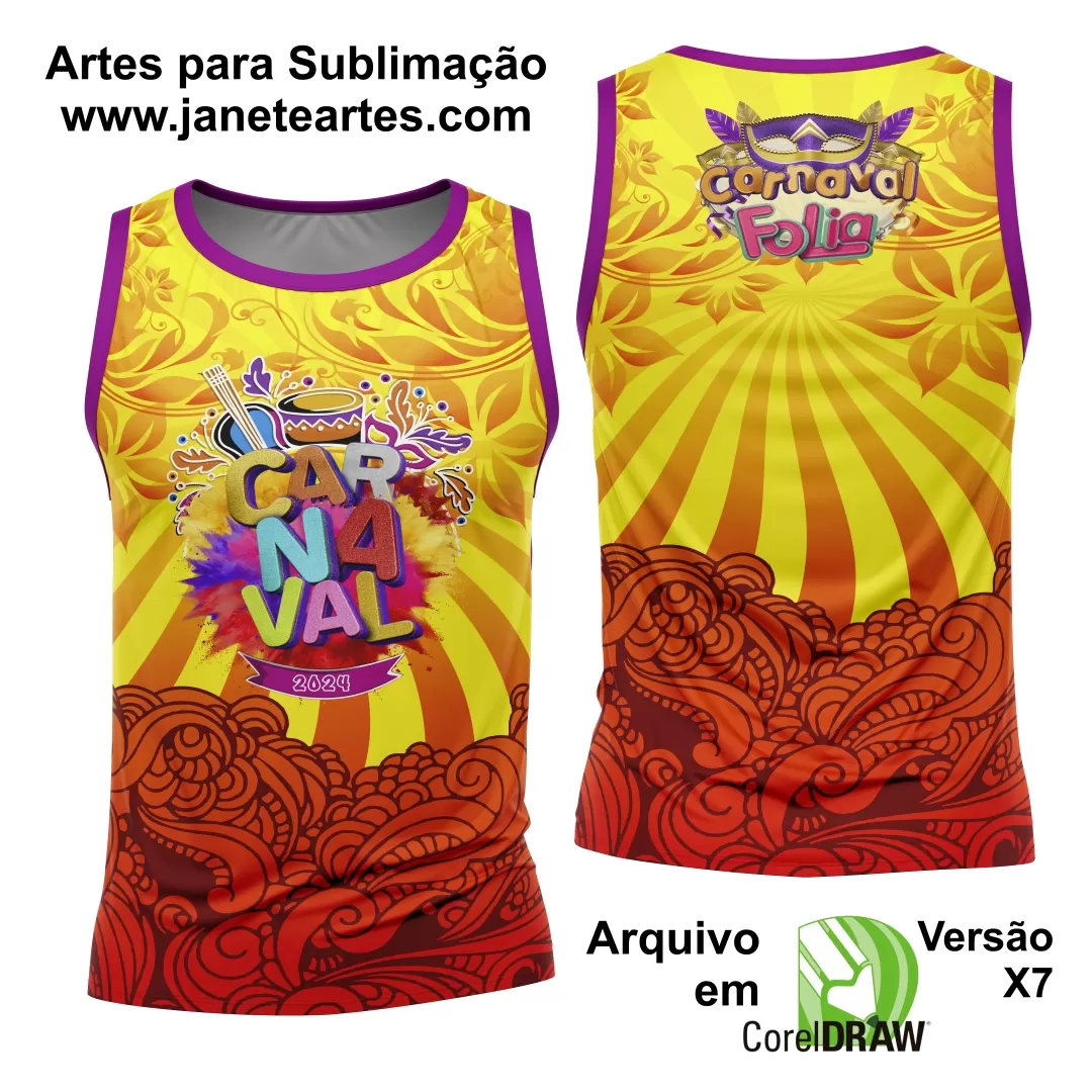 Arte Camisa Bloco Abadá Sublimação Carnaval 2024 - Modelo 12