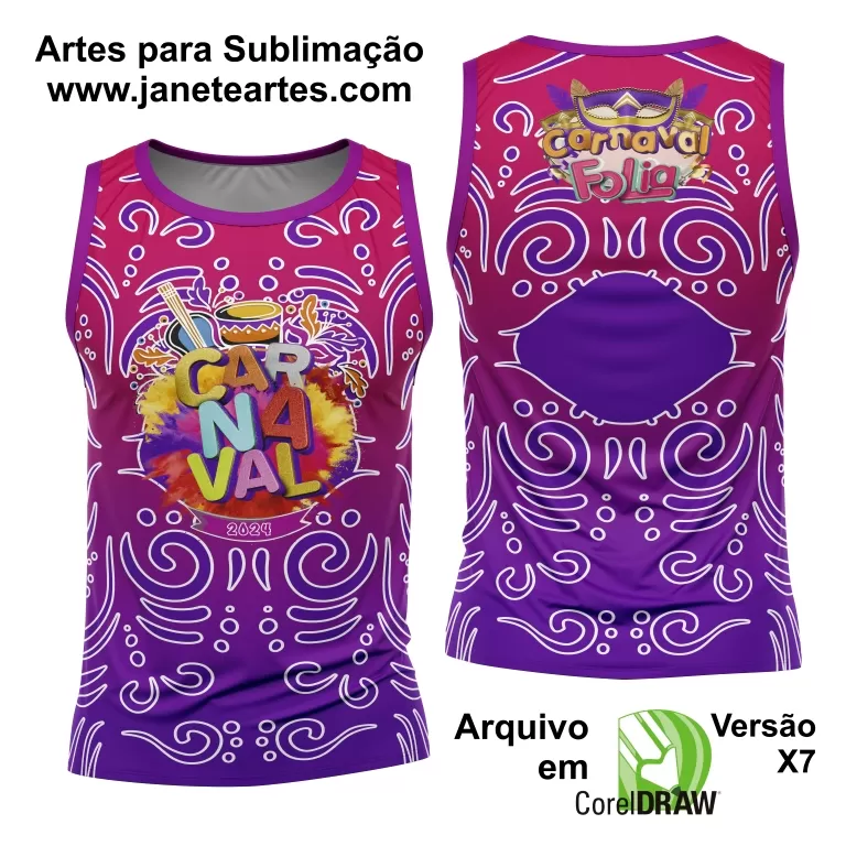 Arte Camisa Bloco Abadá Sublimação Carnaval 2024 - Modelo 120