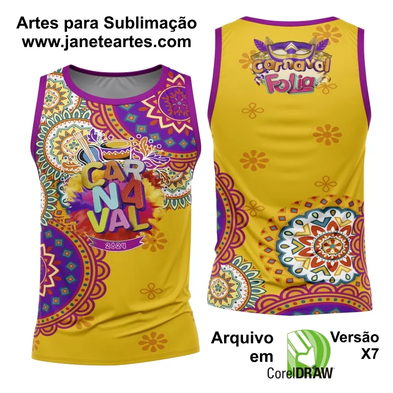 Arte Camisa Bloco Abadá Sublimação Carnaval 2024 - Modelo 125