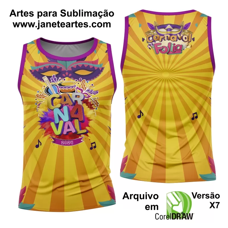 Arte Camisa Bloco Abadá Sublimação Carnaval 2024 - Modelo 137