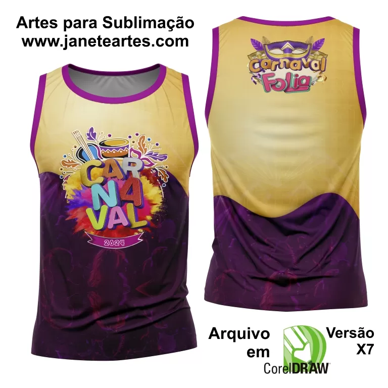 Arte Camisa Bloco Abadá Sublimação Carnaval 2024 - Modelo 141