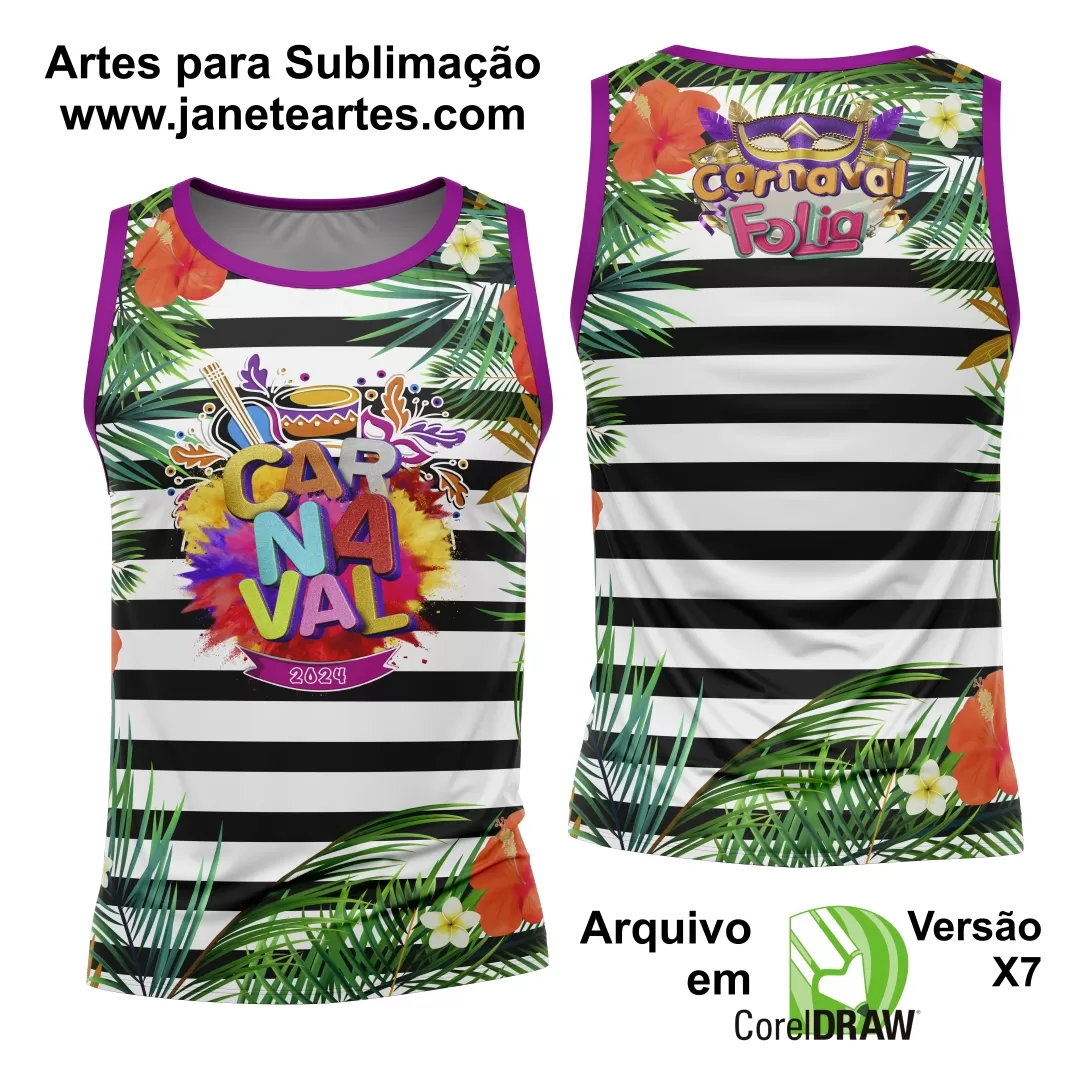 Arte Camisa Bloco Abadá Sublimação Carnaval 2024 - Modelo 29