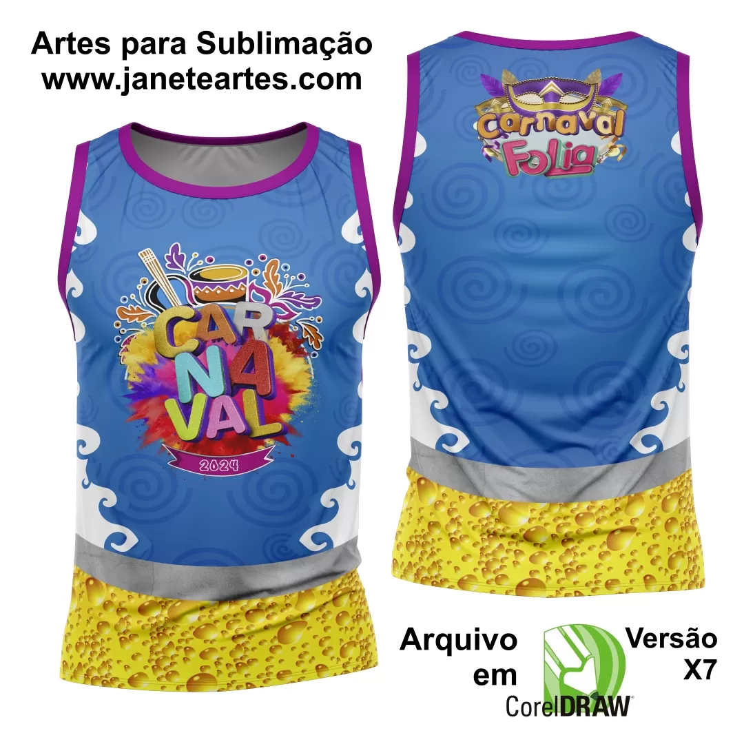 Arte Camisa Bloco Abadá Sublimação Carnaval 2024 - Modelo 36