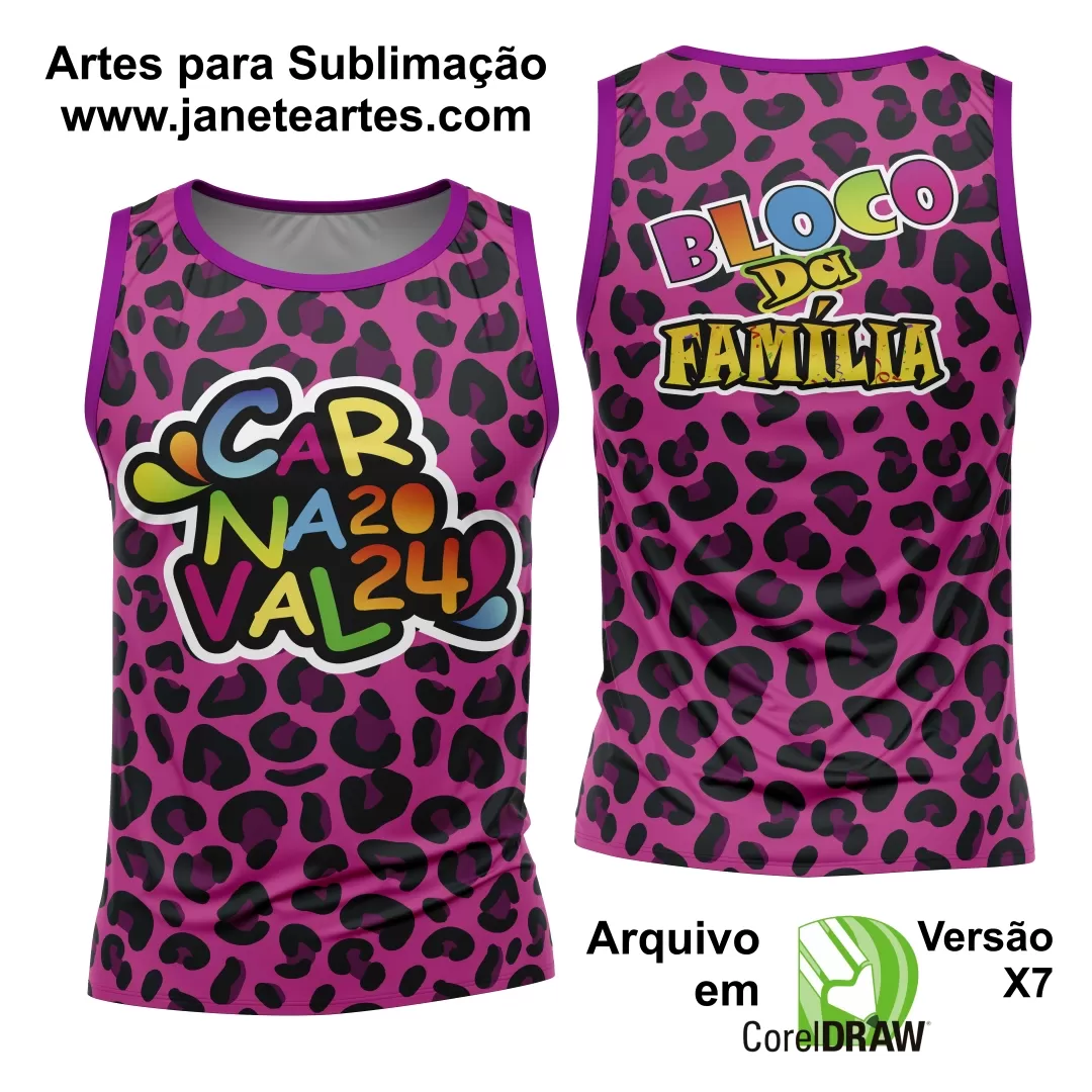 Arte Camisa Bloco Abadá Sublimação Carnaval 2024 - Modelo 50