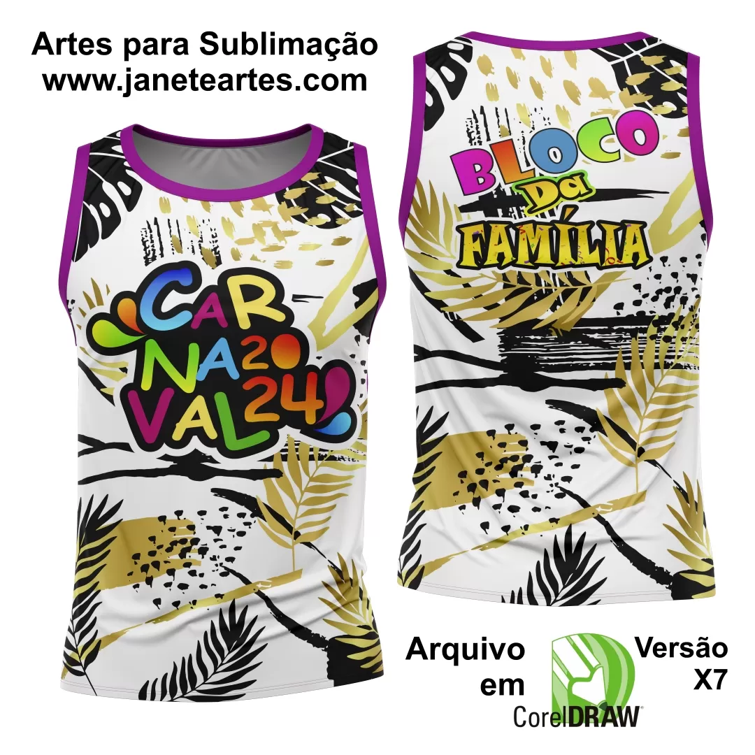 Arte Camisa Bloco Abadá Sublimação Carnaval 2024 - Modelo 54