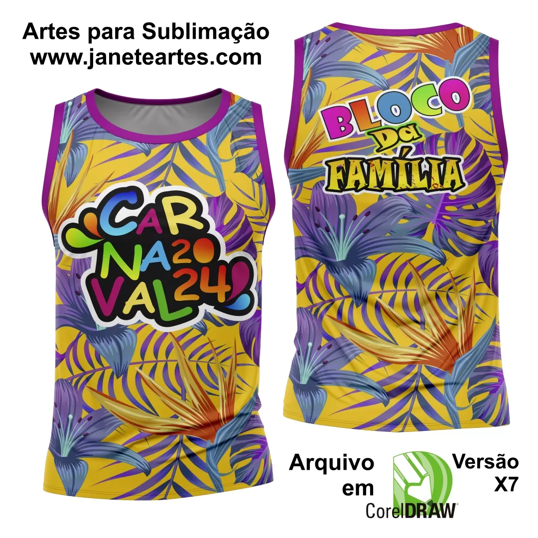 Arte Camisa Bloco Abadá Sublimação Carnaval 2024 - Modelo 61