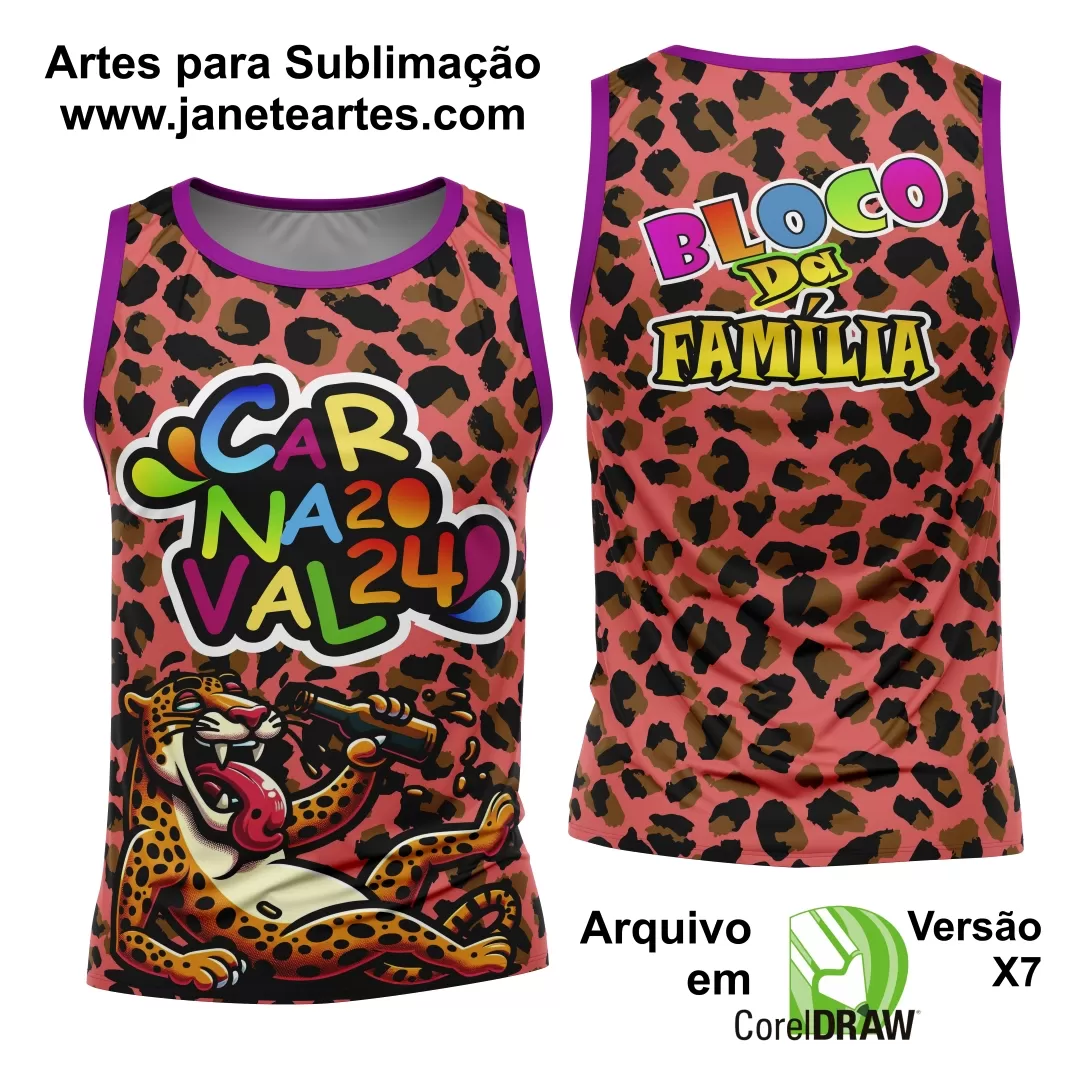 Arte Camisa Bloco Abadá Sublimação Carnaval 2024 - Modelo 72