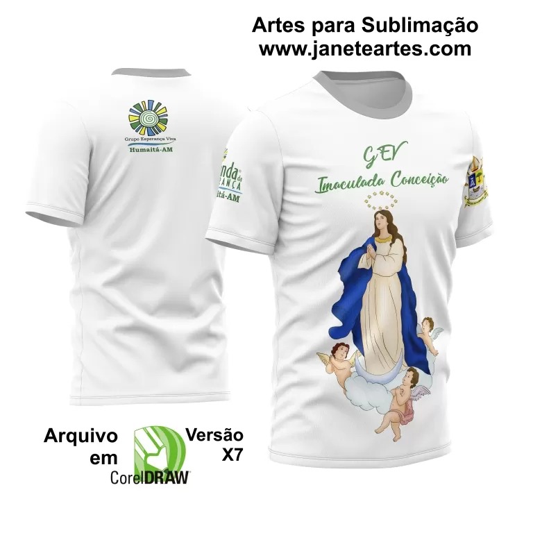 Arte Camisa Imaculada Conceição Branca