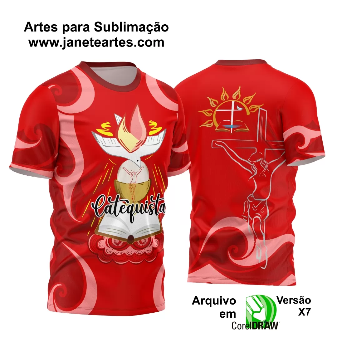 Arte Camisa Vetor Religião - Catequista Vermelha