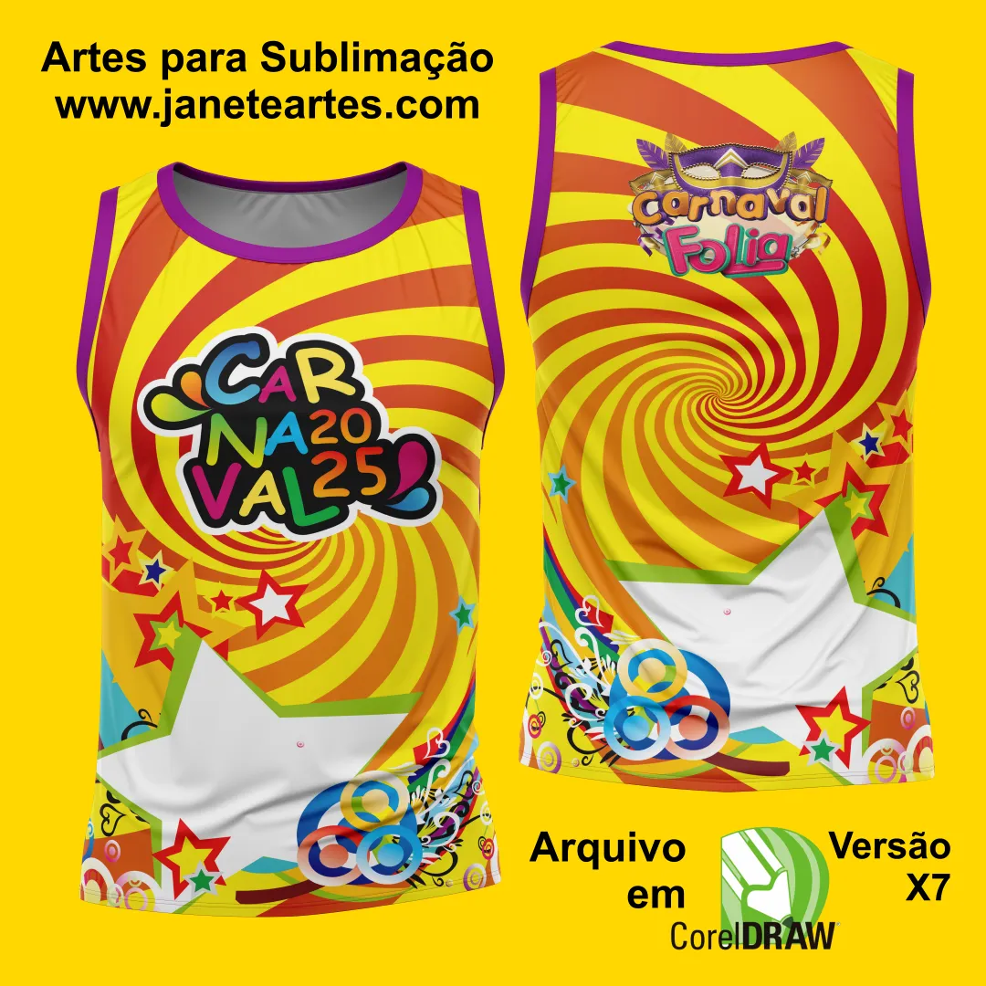 Arte Estampa Camisa Abadá de Carnaval 2025