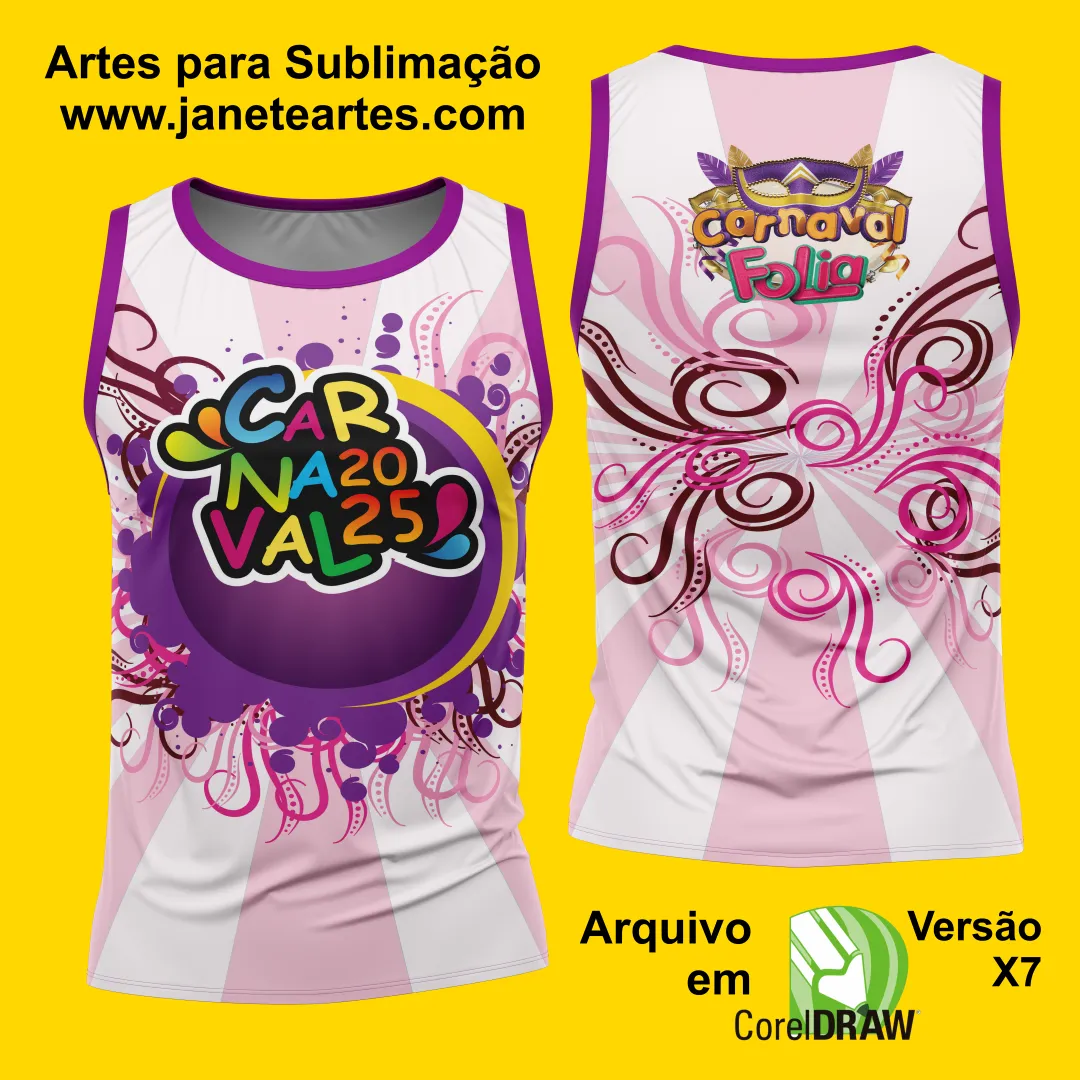 Arte Estampa Camisa Abadá de Carnaval 2025