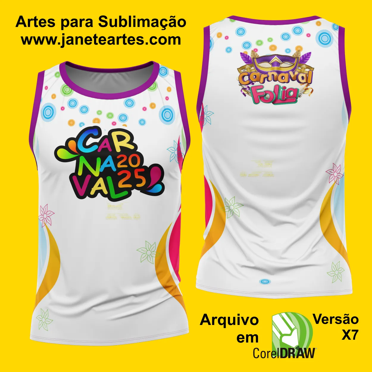 Arte Estampa Camisa Abadá de Carnaval 2025 - Modelo 23