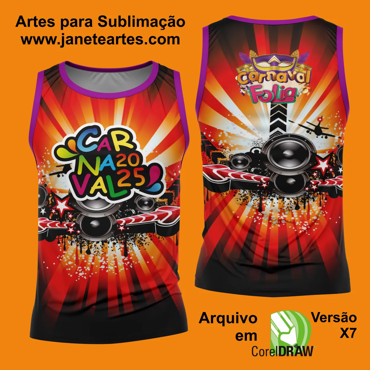 Arte Estampa Camisa Abadá de Carnaval 2025 - Modelo 23