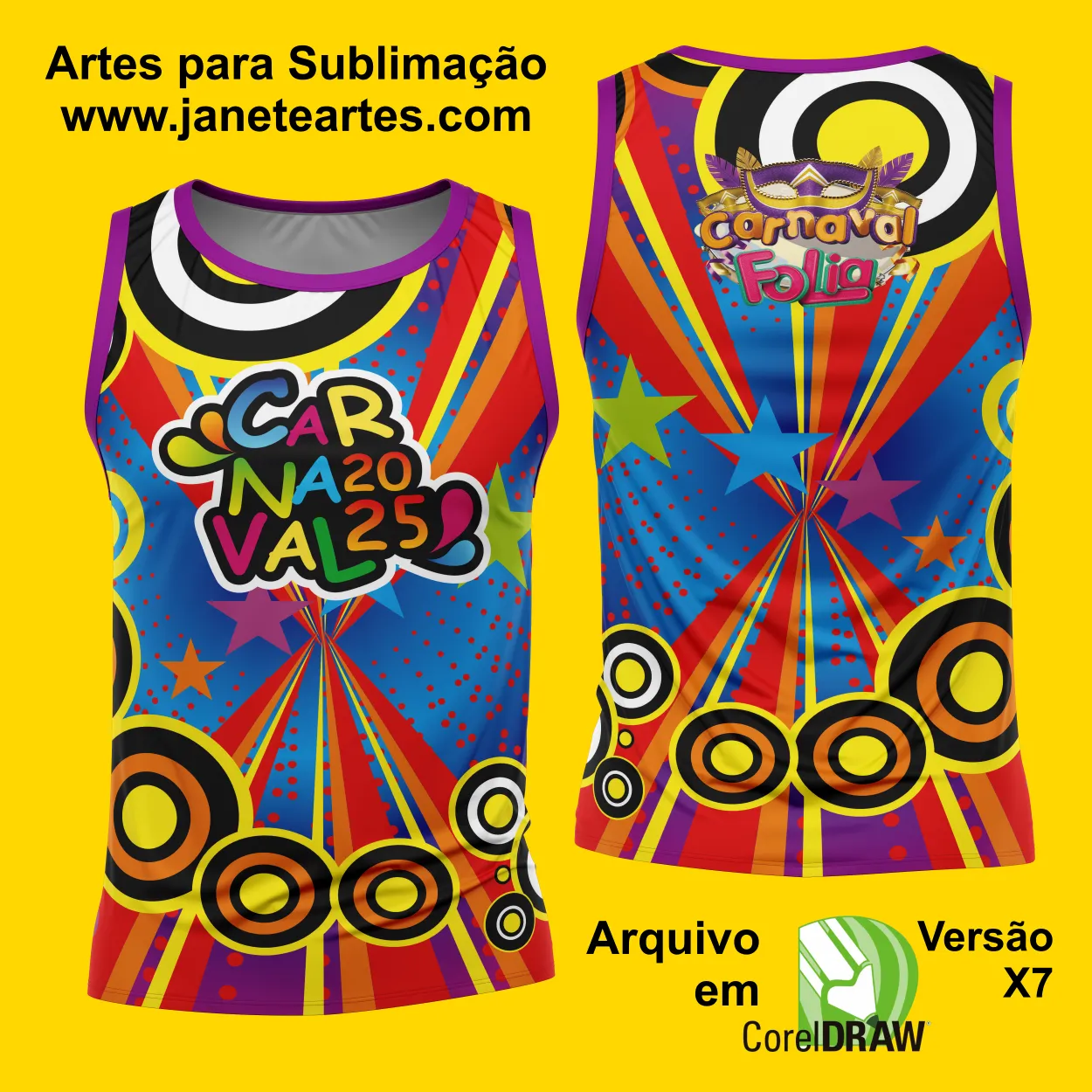 Arte Estampa Camisa Abadá de Carnaval 2025 - Modelo 23