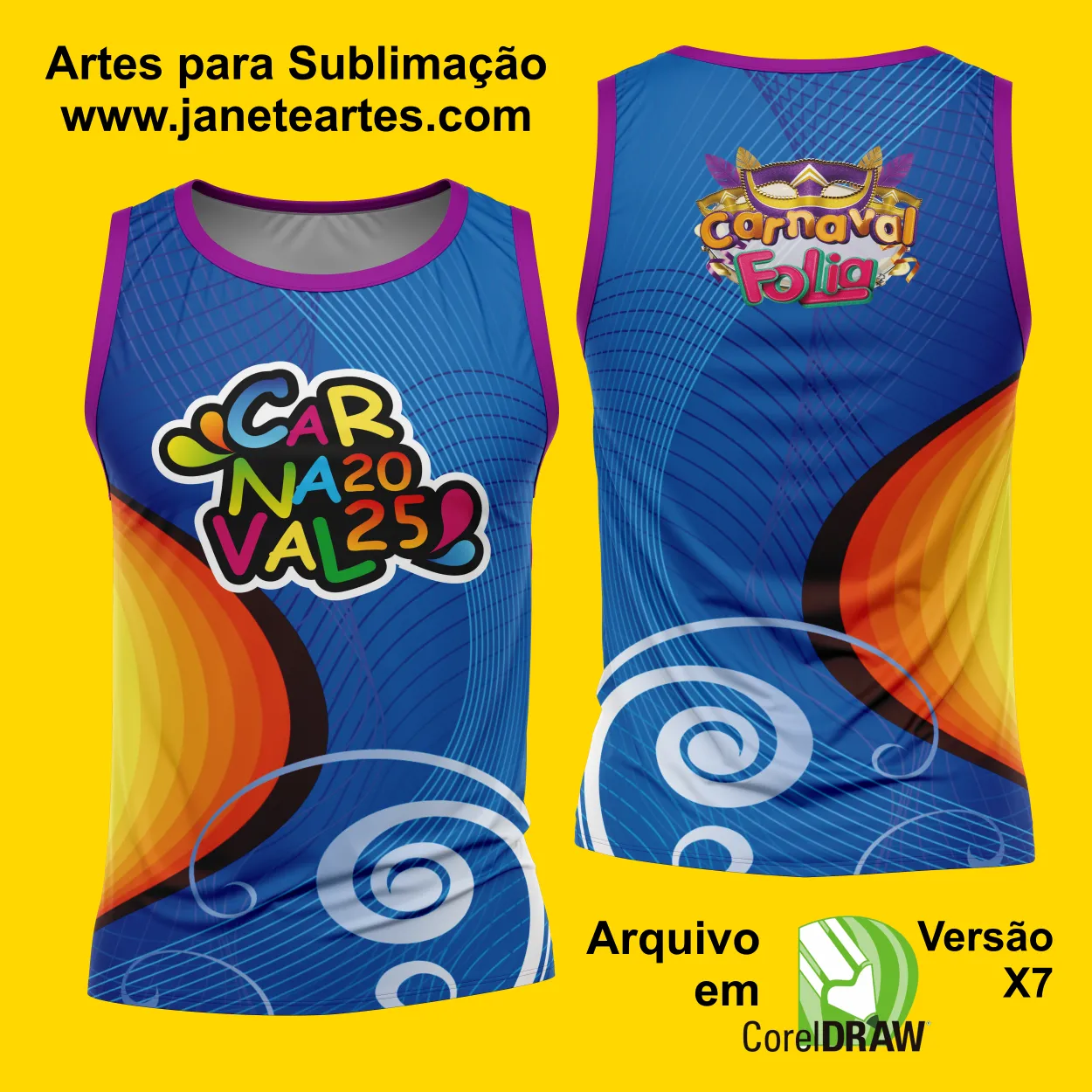 Arte Estampa Camisa Abadá de Carnaval 2025 - Modelo 23