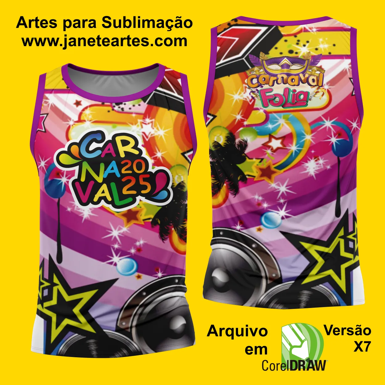 Arte Estampa Camisa Abadá de Carnaval 2025 - Modelo 23