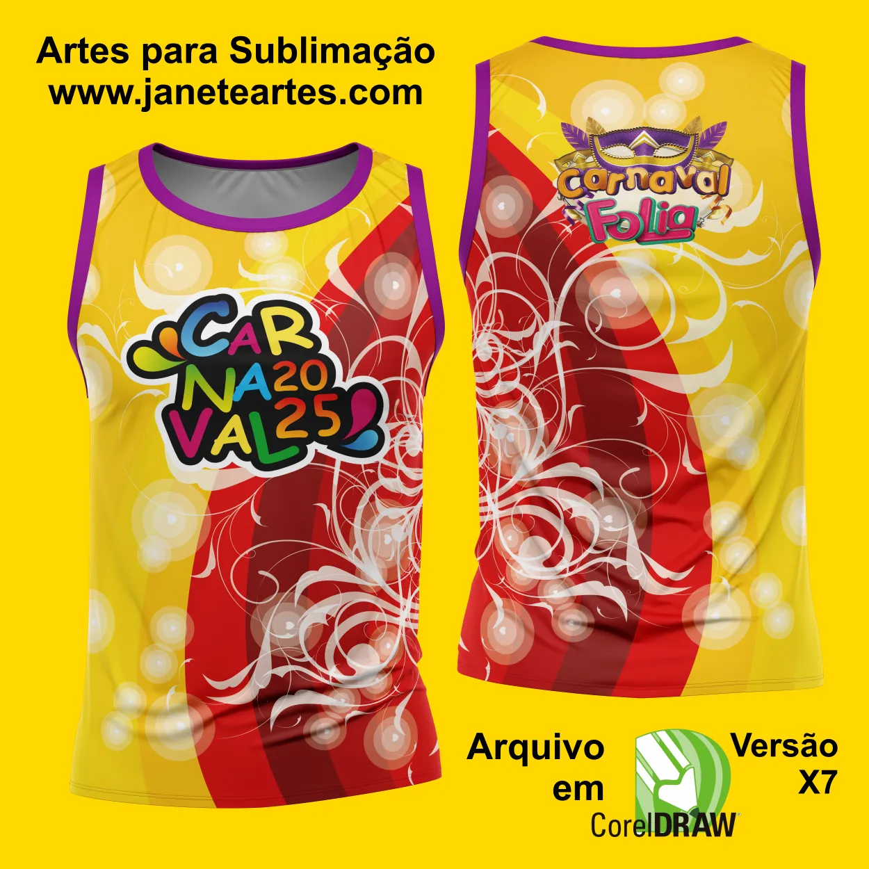 Arte Estampa Camisa Abadá de Carnaval 2025 - Modelo 23