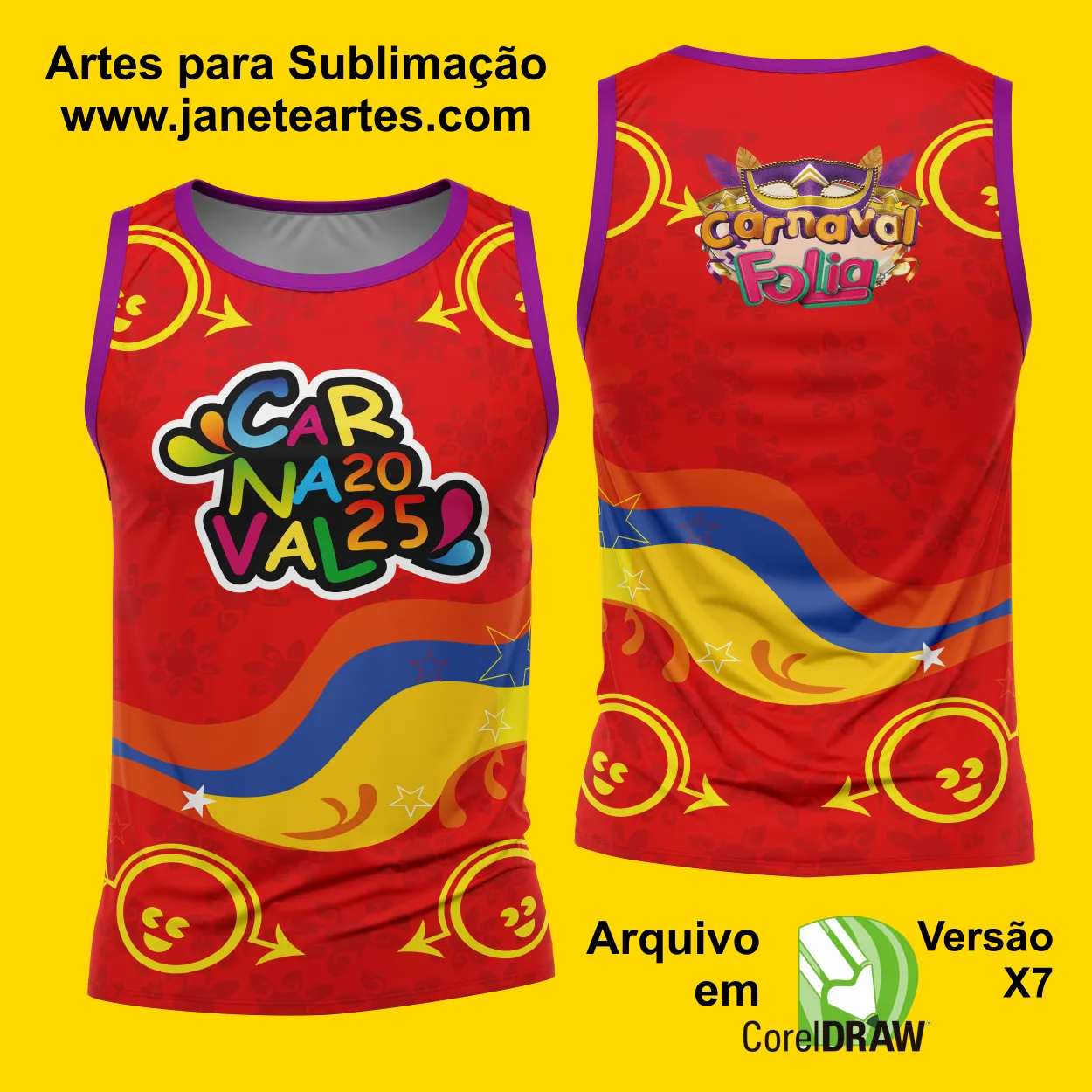 Arte Estampa Camisa Abadá de Carnaval 2025 - Modelo 23