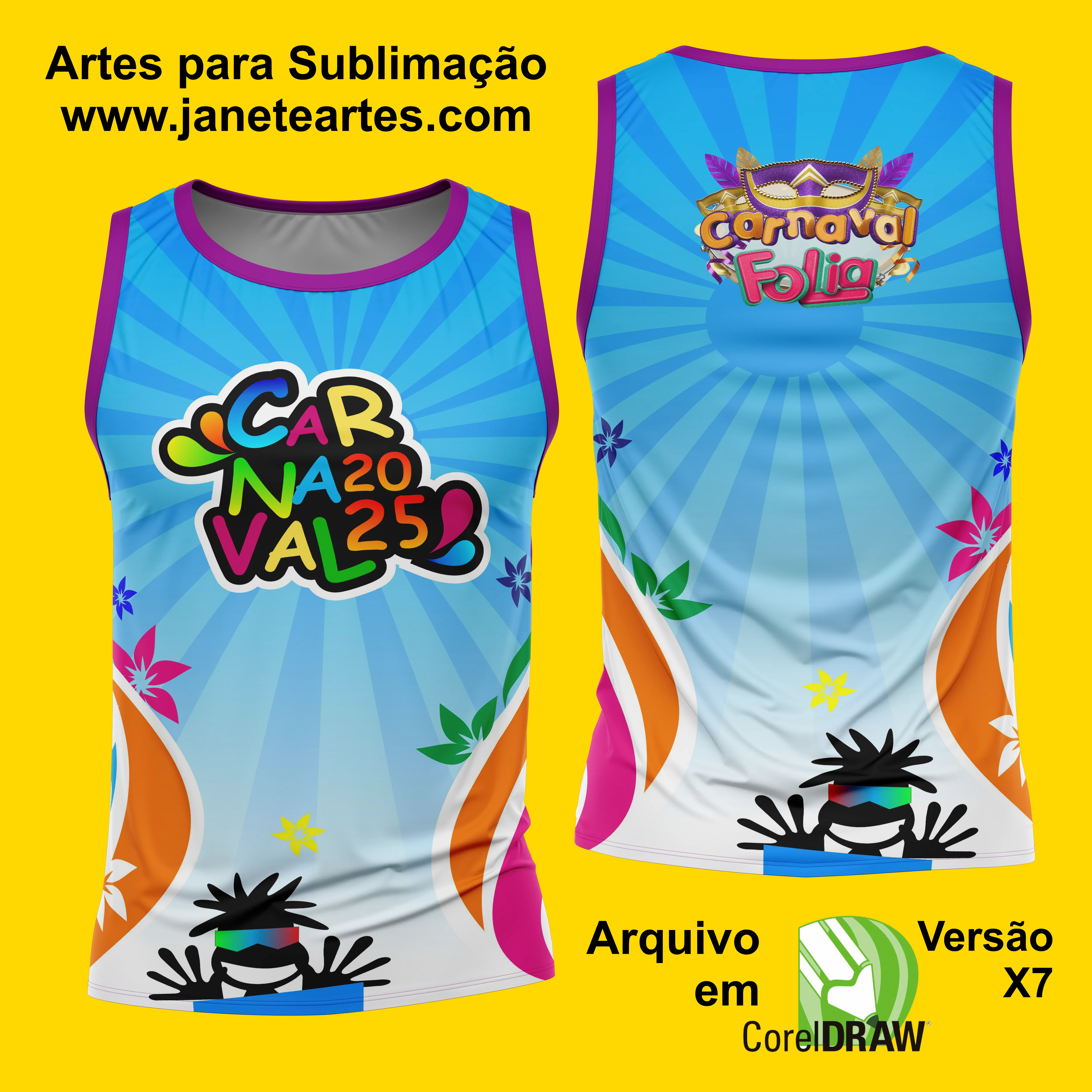 Arte Estampa Camisa Abadá de Carnaval 2025 - Modelo 23