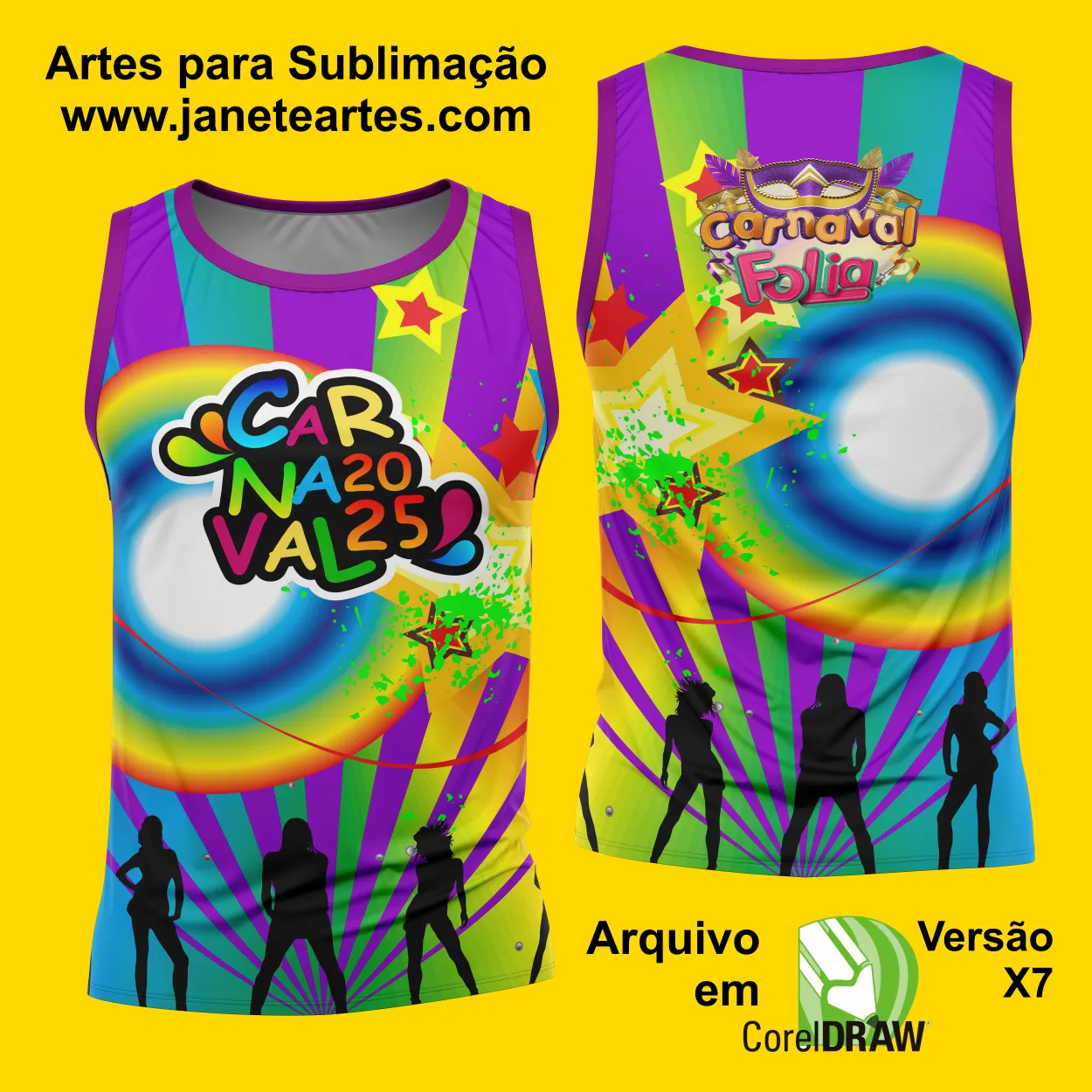 Arte Estampa Camisa Abadá de Carnaval 2025 - Modelo 23