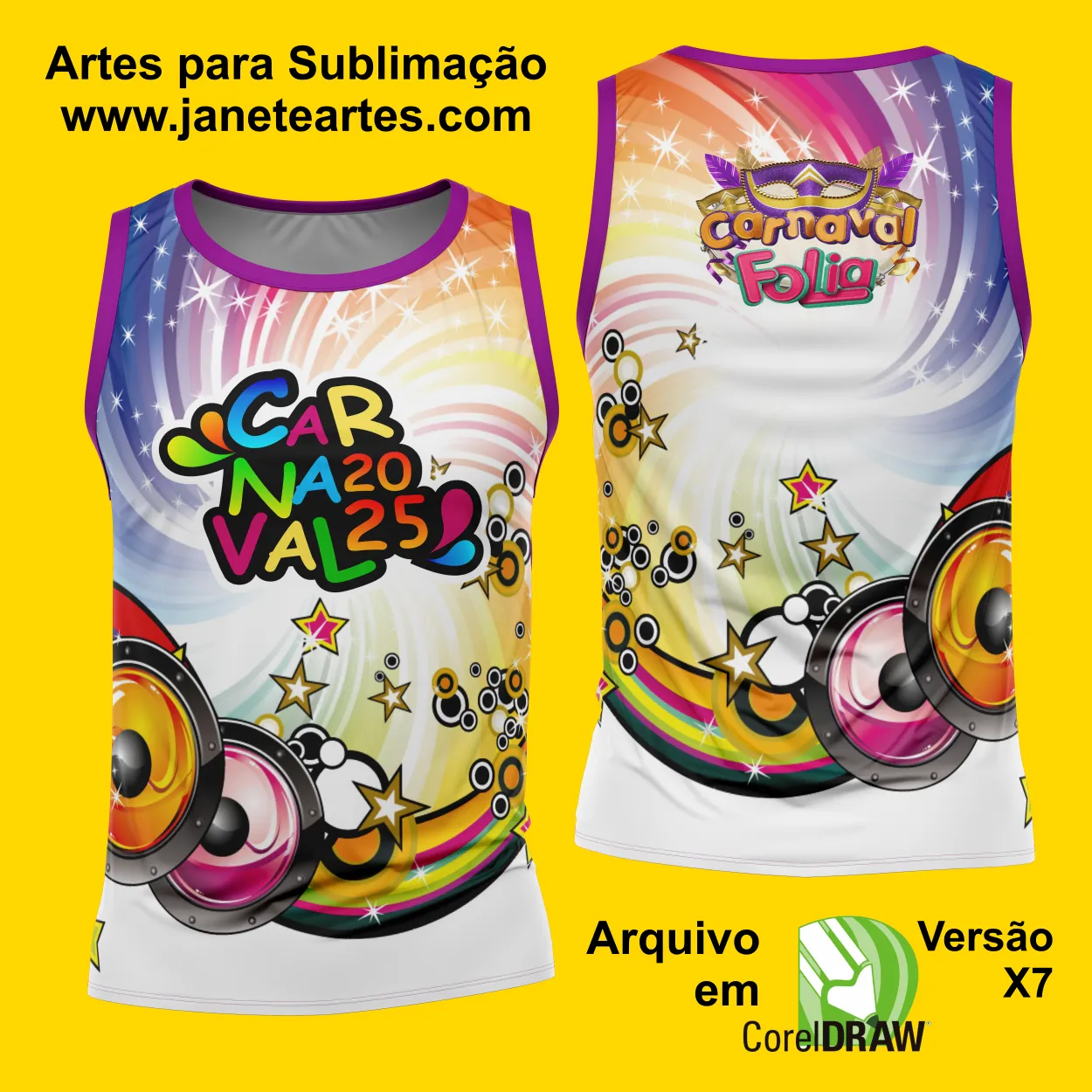 Arte Estampa Camisa Abadá de Carnaval 2025 - Modelo 23