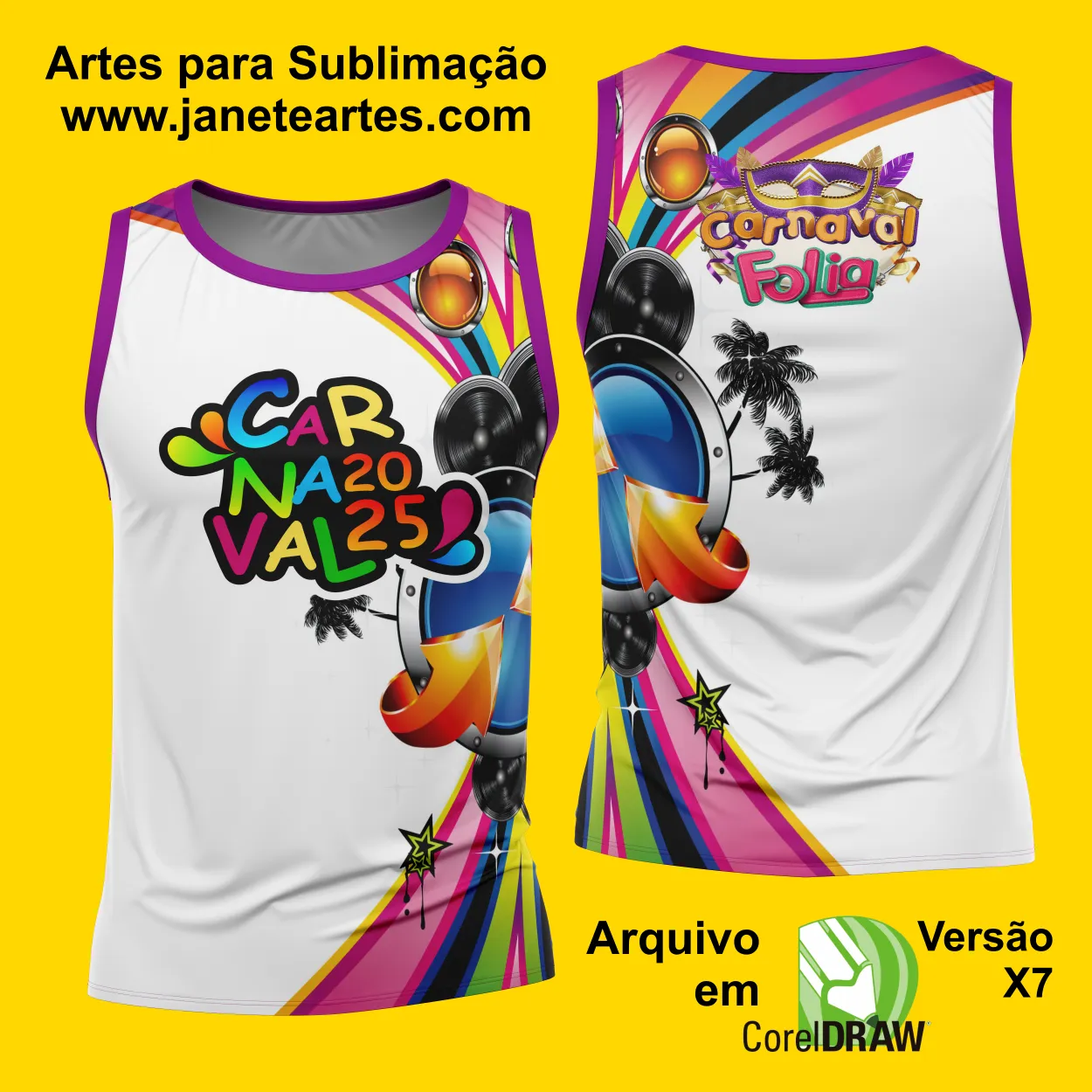 Arte Estampa Camisa Abadá de Carnaval 2025 - Modelo 23