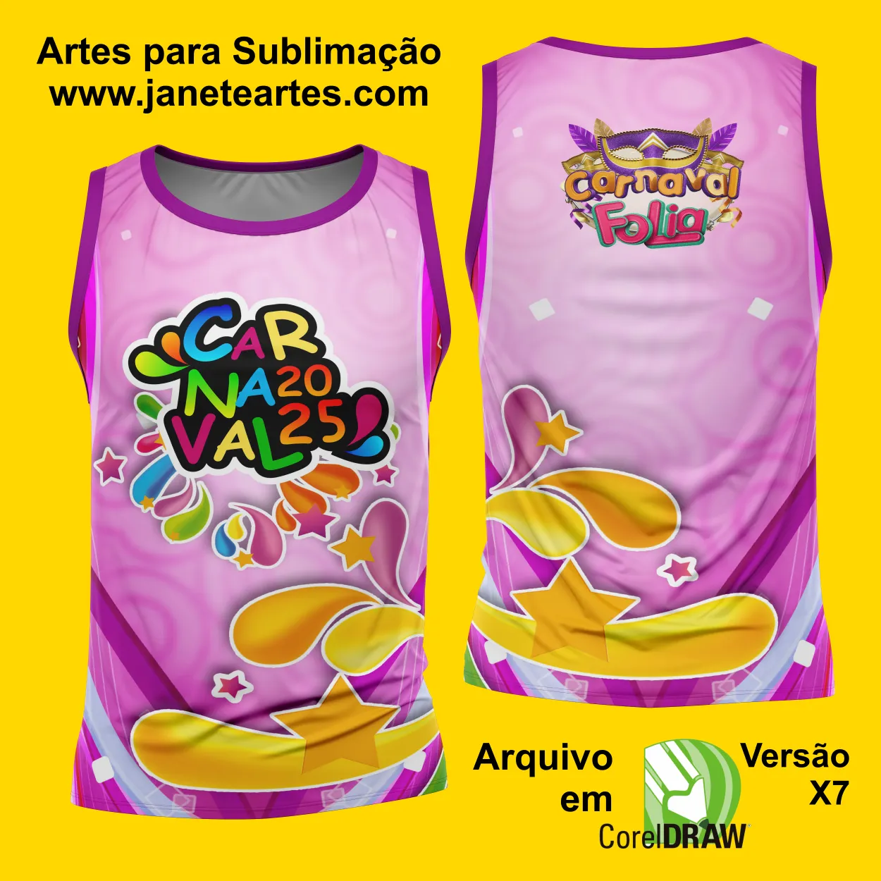 Arte Estampa Camisa Abadá de Carnaval 2025 - Modelo 23