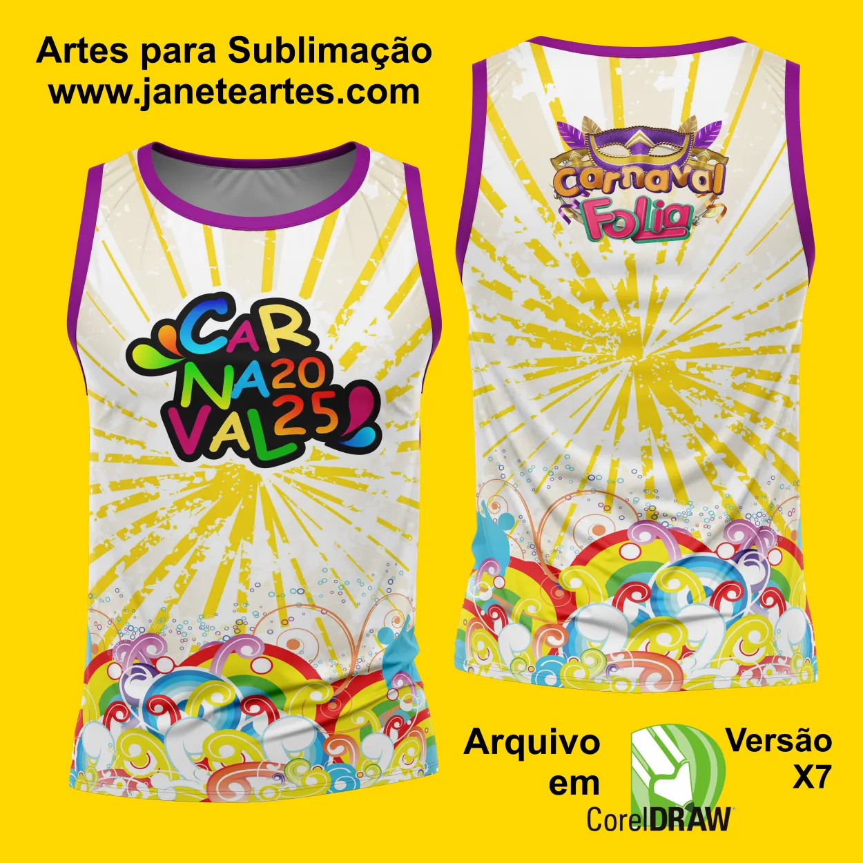 Arte Estampa Camisa Abadá de Carnaval 2025 - Modelo 23