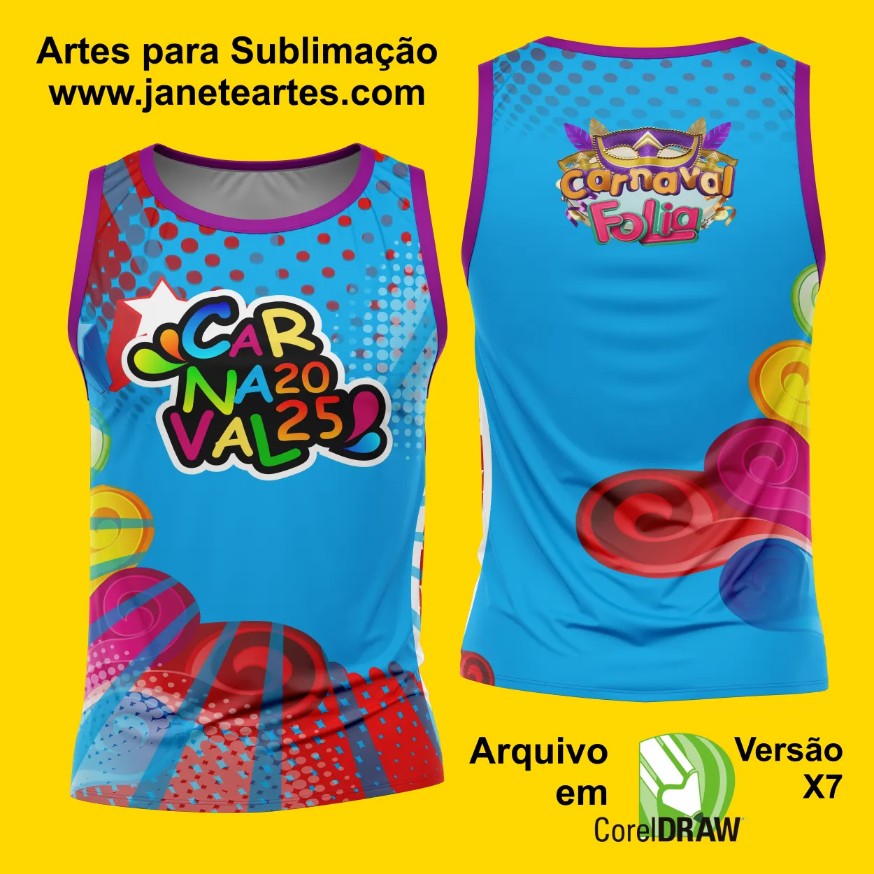 Arte Estampa Camisa Abadá de Carnaval 2025 - Modelo 23