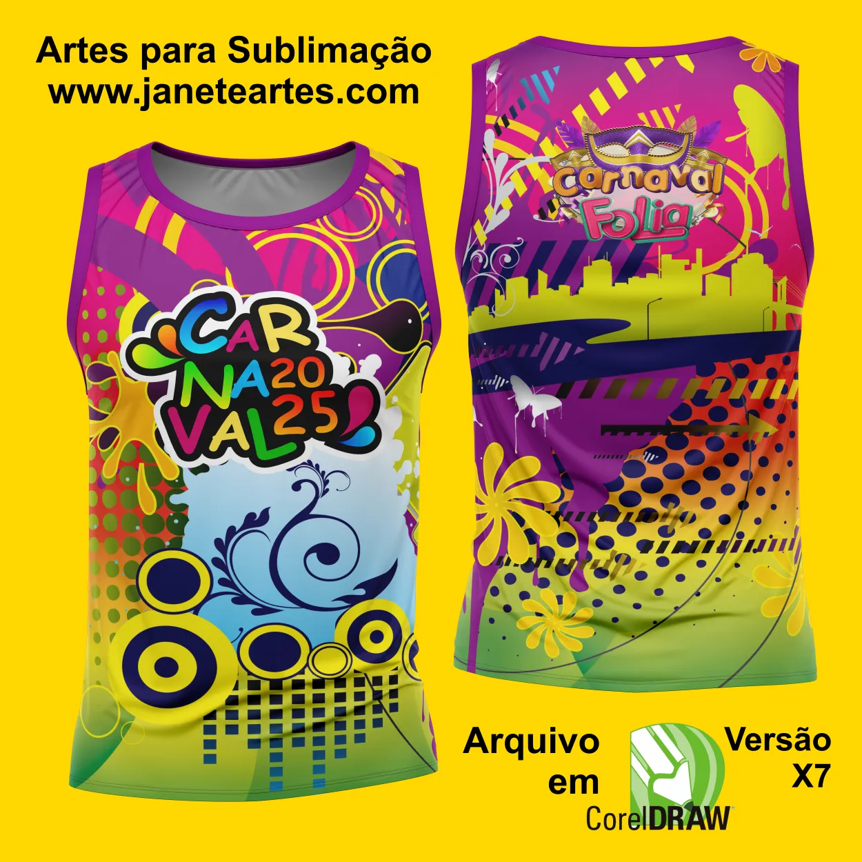 Arte Estampa Camisa Abadá de Carnaval 2025 - Modelo 23