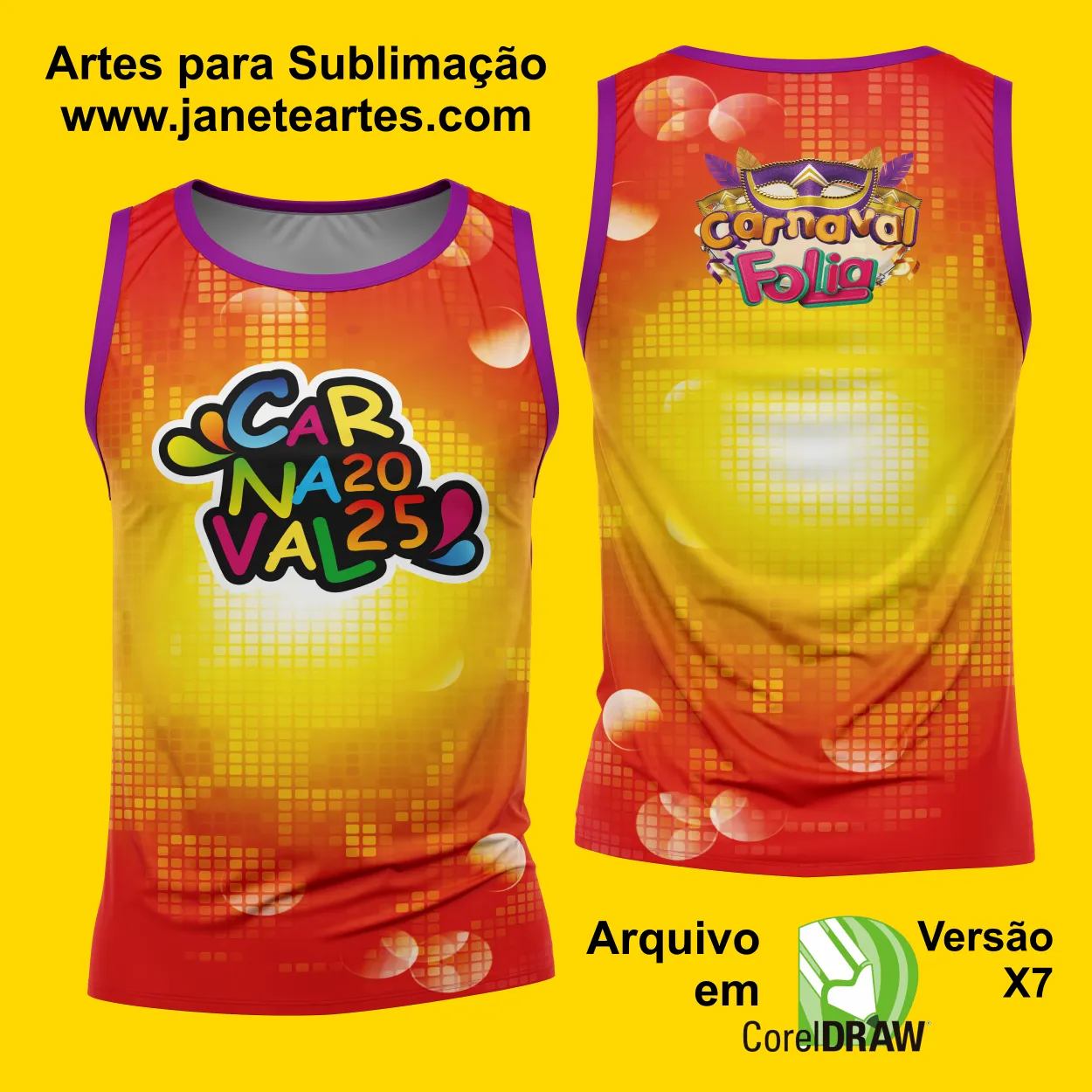 Arte Estampa Camisa Abadá de Carnaval 2025 - Modelo 23