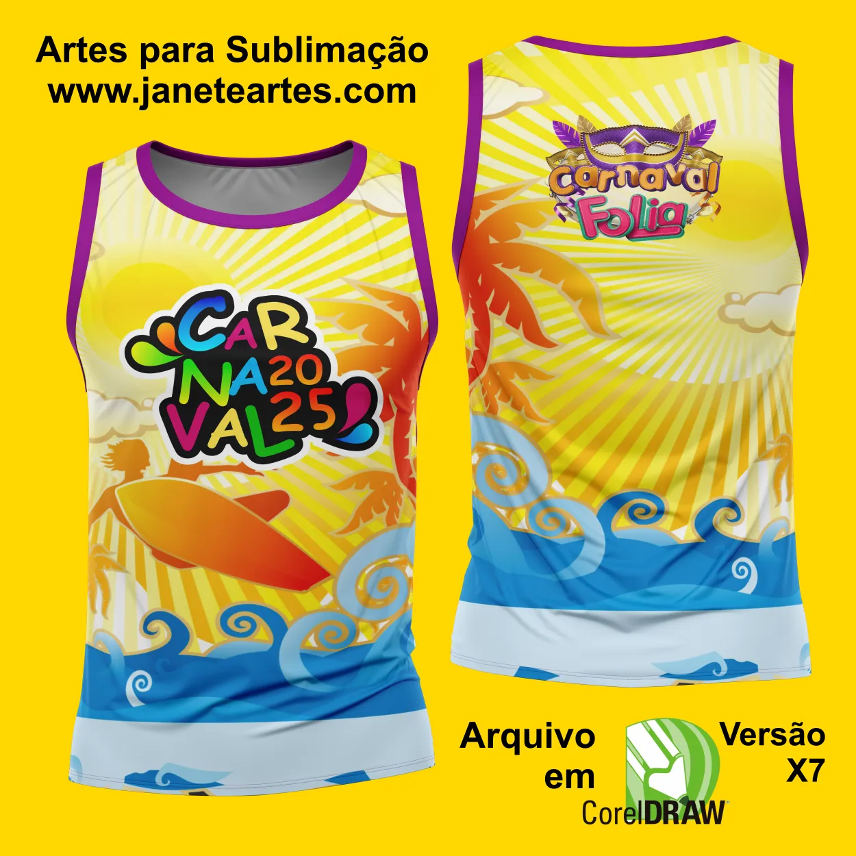 Arte Estampa Camisa Abadá de Carnaval 2025 - Modelo 23