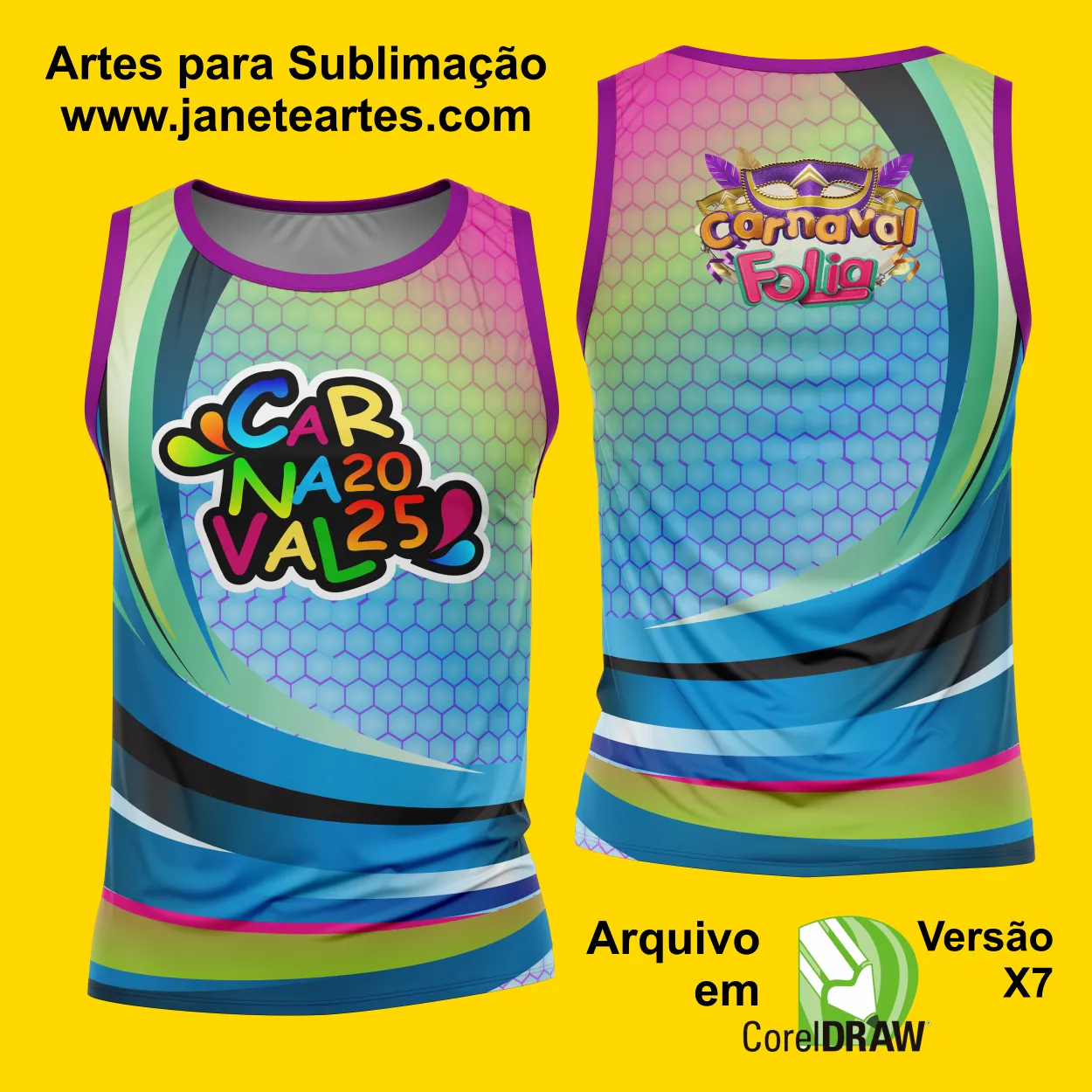 Arte Estampa Camisa Abadá de Carnaval 2025 - Modelo 23