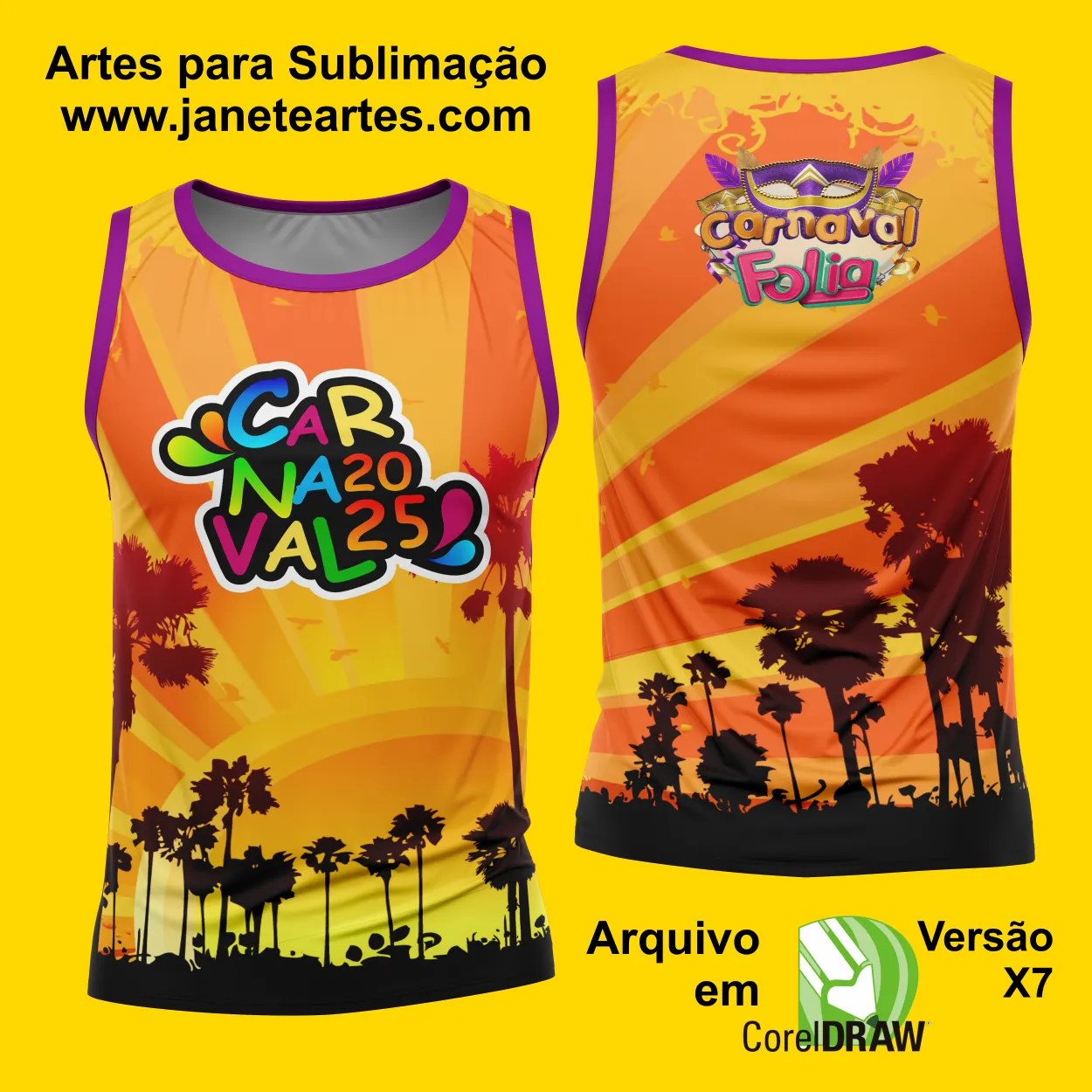 Arte Estampa Camisa Abadá de Carnaval 2025 - Modelo 23