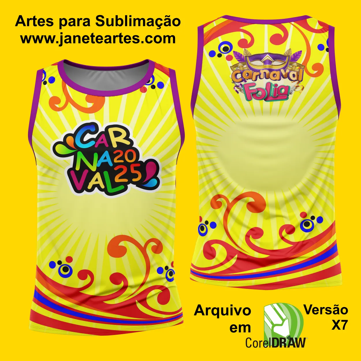 Arte Estampa Camisa Abadá de Carnaval 2025 - Modelo 23