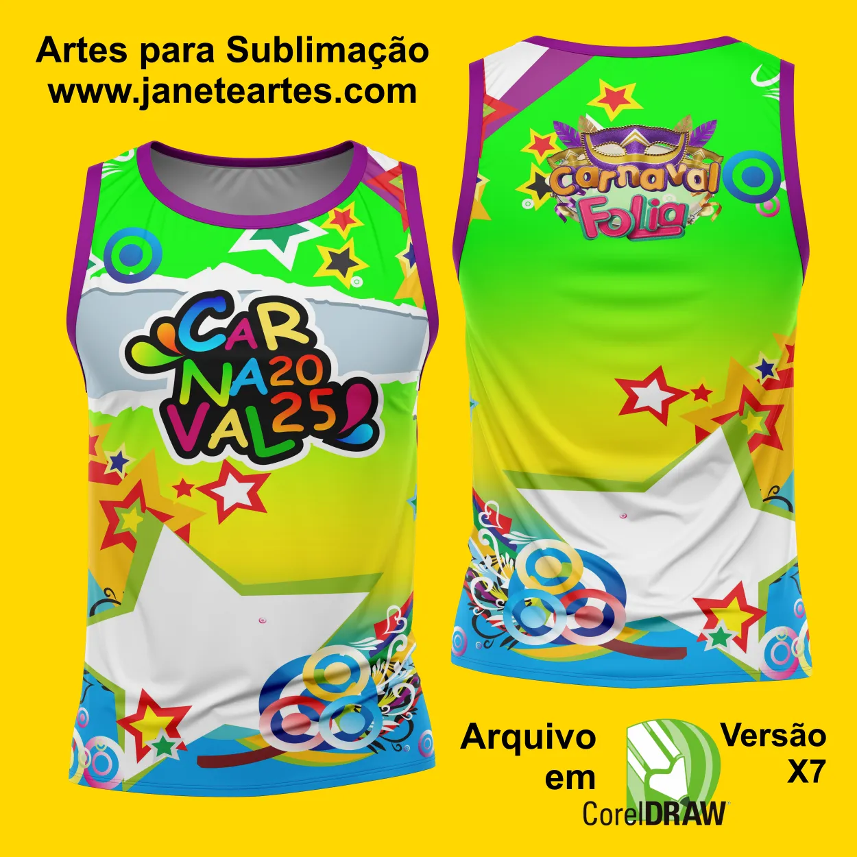 Arte Estampa Camisa Abadá de Carnaval 2025 - Modelo 23