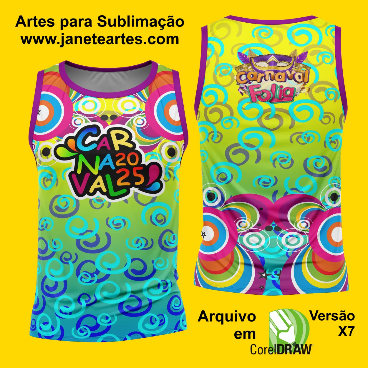 Arte Estampa Camisa Abadá de Carnaval 2025 - Modelo 23