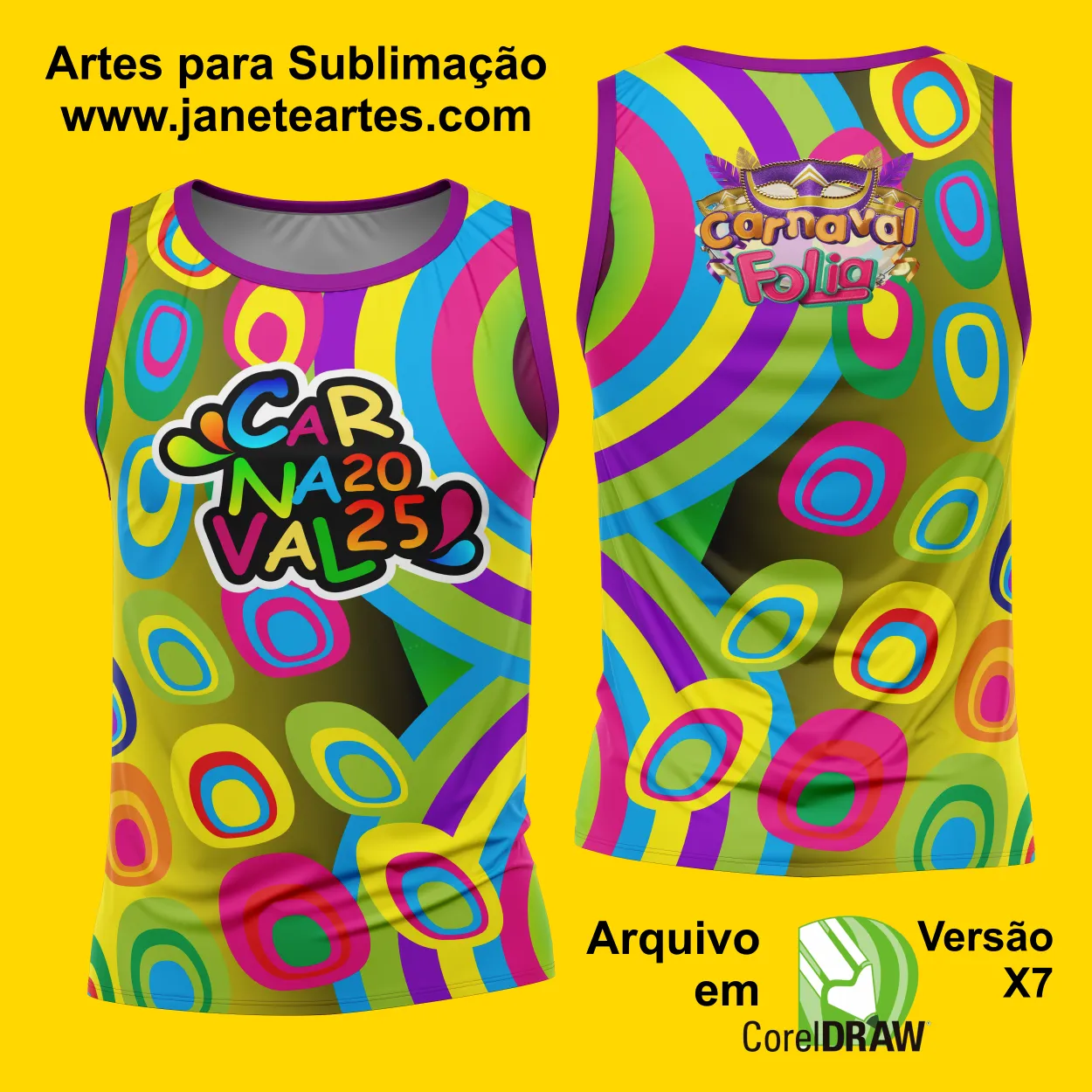 Arte Estampa Camisa Abadá de Carnaval 2025 - Modelo 23