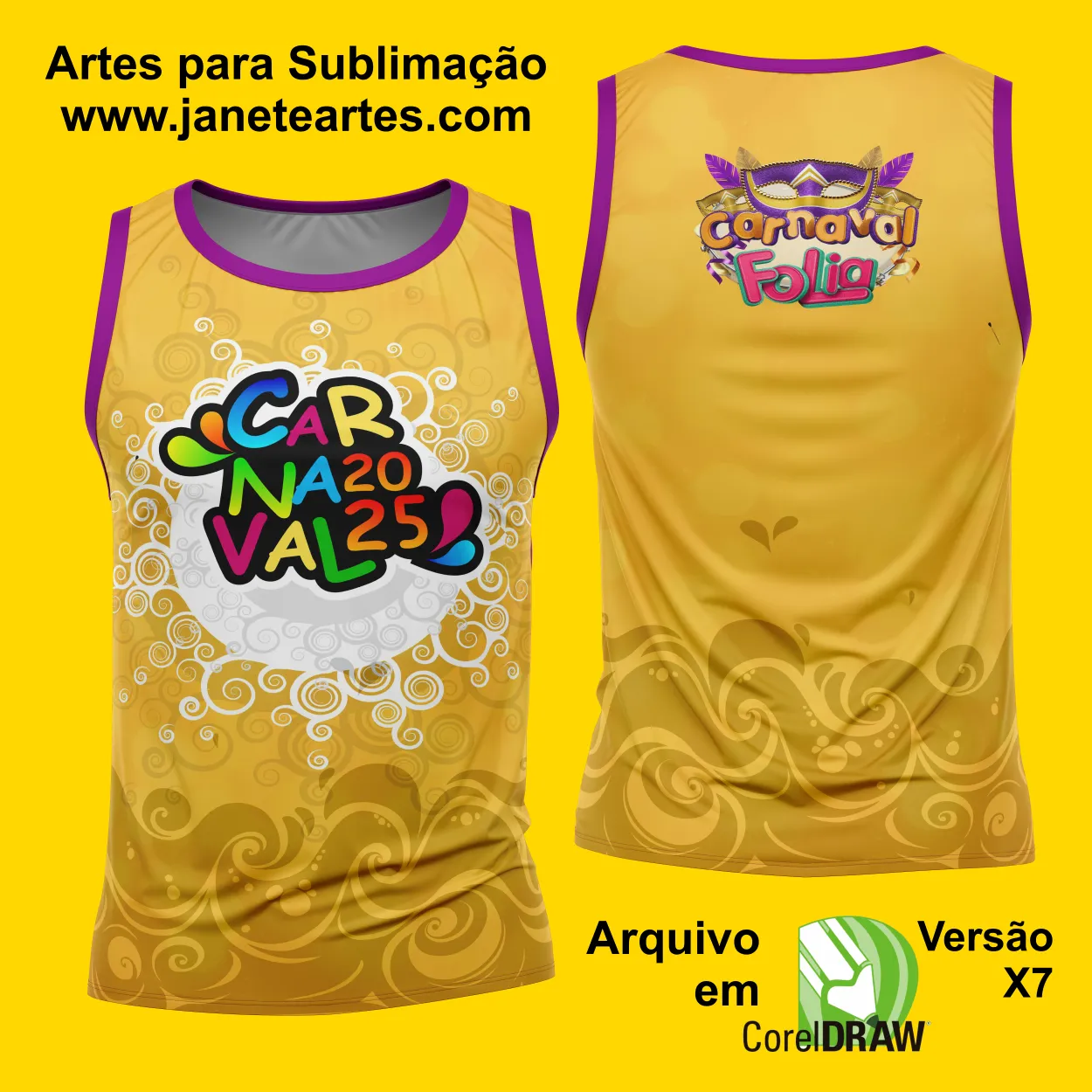 Arte Estampa Camisa Abadá de Carnaval 2025 - Modelo 23