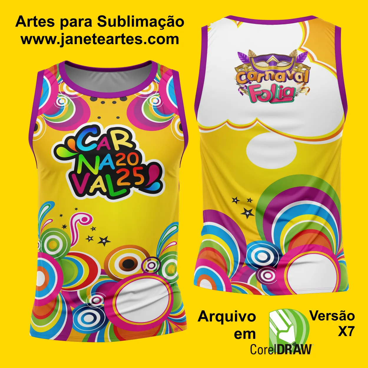 Arte Estampa Camisa Abadá de Carnaval 2025 - Modelo 23