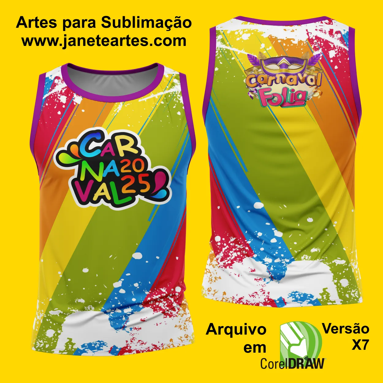 Arte Estampa Camisa Abadá de Carnaval 2025 - Modelo 23