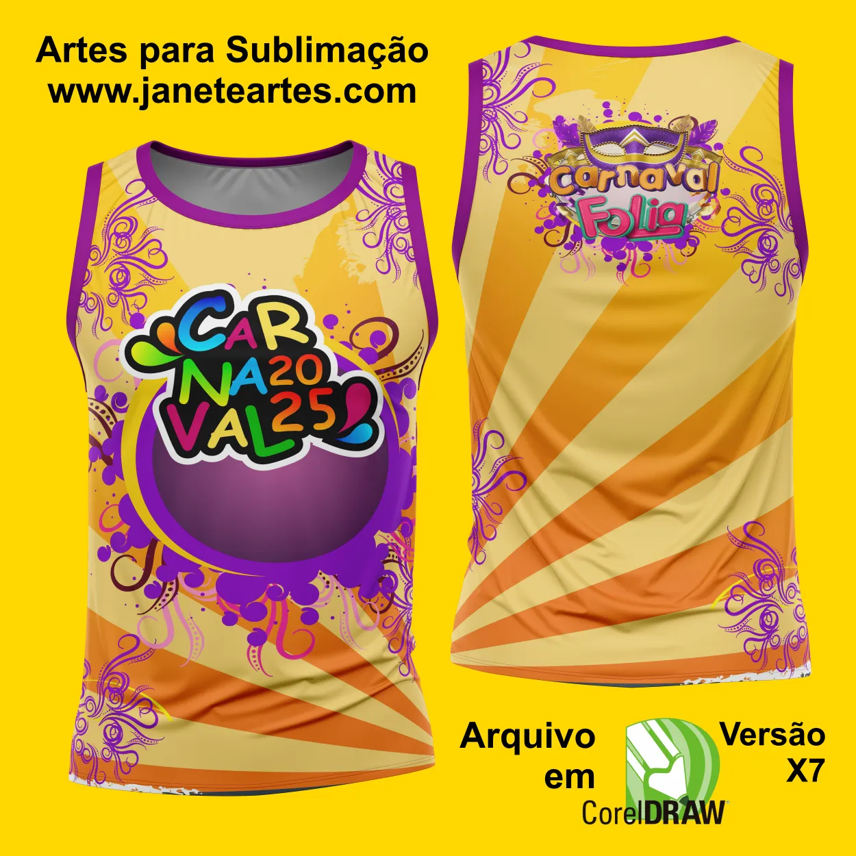 Arte Estampa Camisa Abadá de Carnaval 2025 - Modelo 23