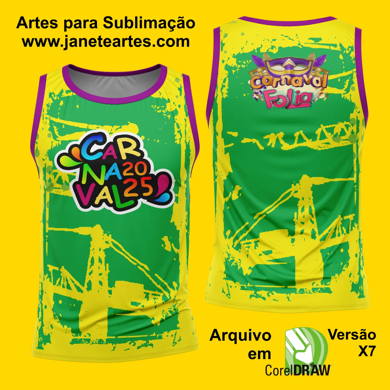 Arte Estampa Camisa Abadá de Carnaval 2025 - Modelo 23